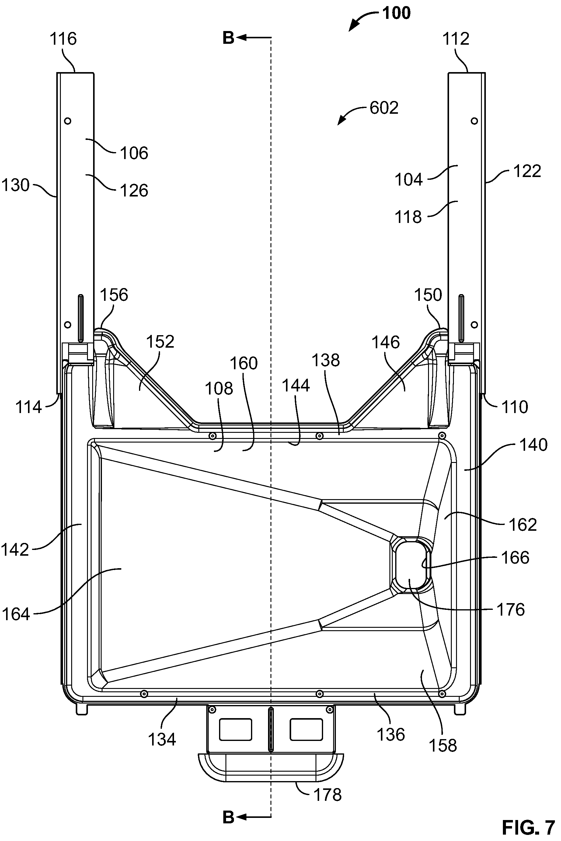 Patent US12318038 Figure 7 – Slidable waste management systems for cookboxes of grills