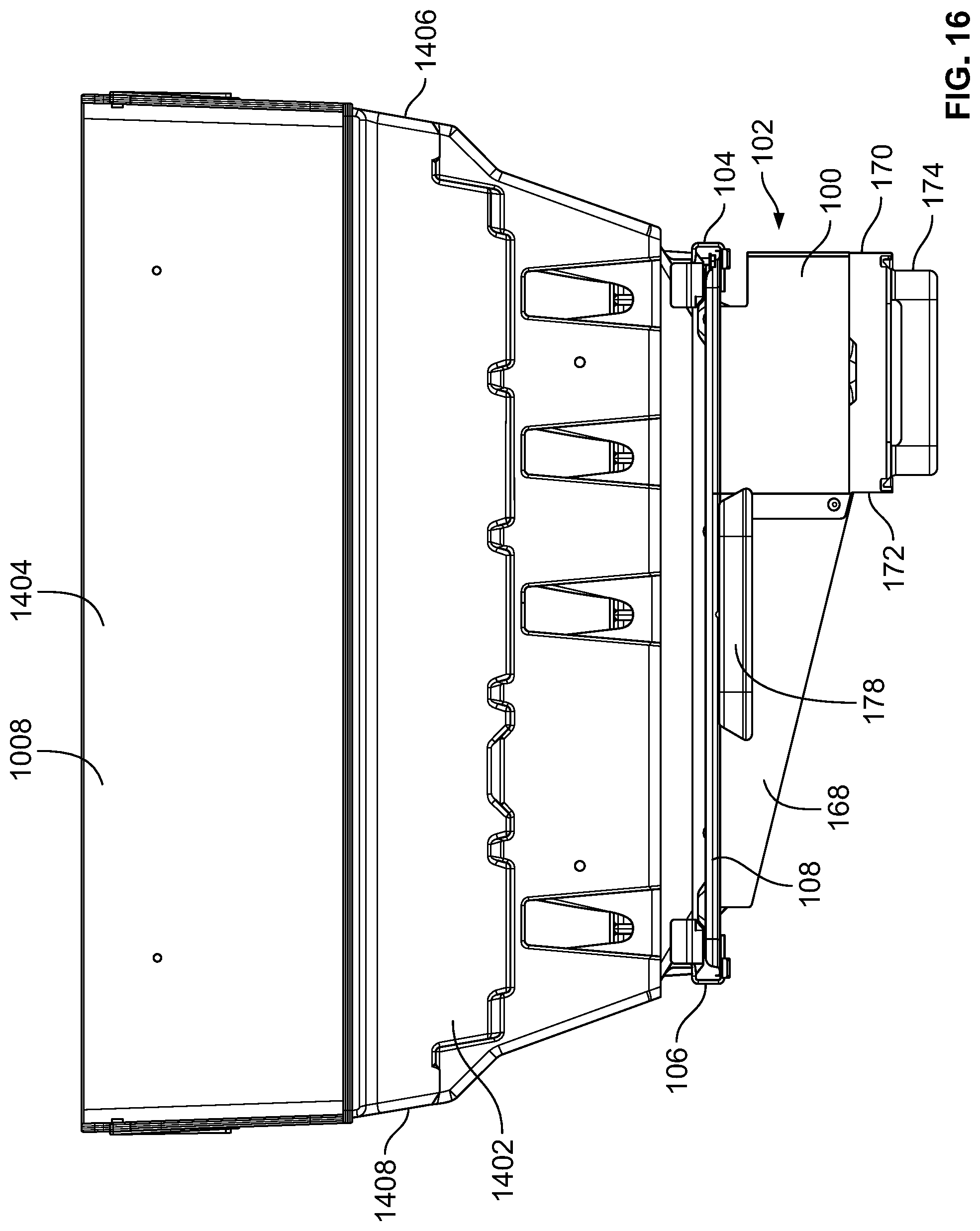 Patent US12318038 Figure 16 – Slidable waste management systems for cookboxes of grills