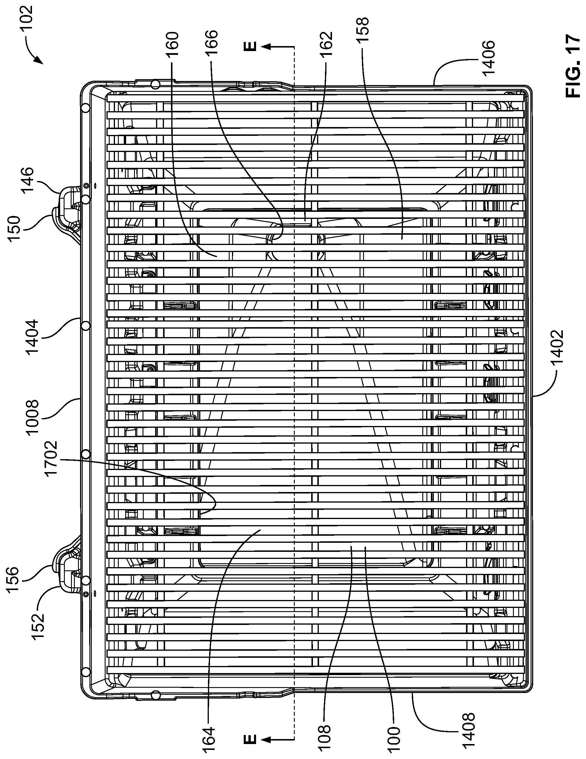 Patent US12318038 Figure 17 – Slidable waste management systems for cookboxes of grills