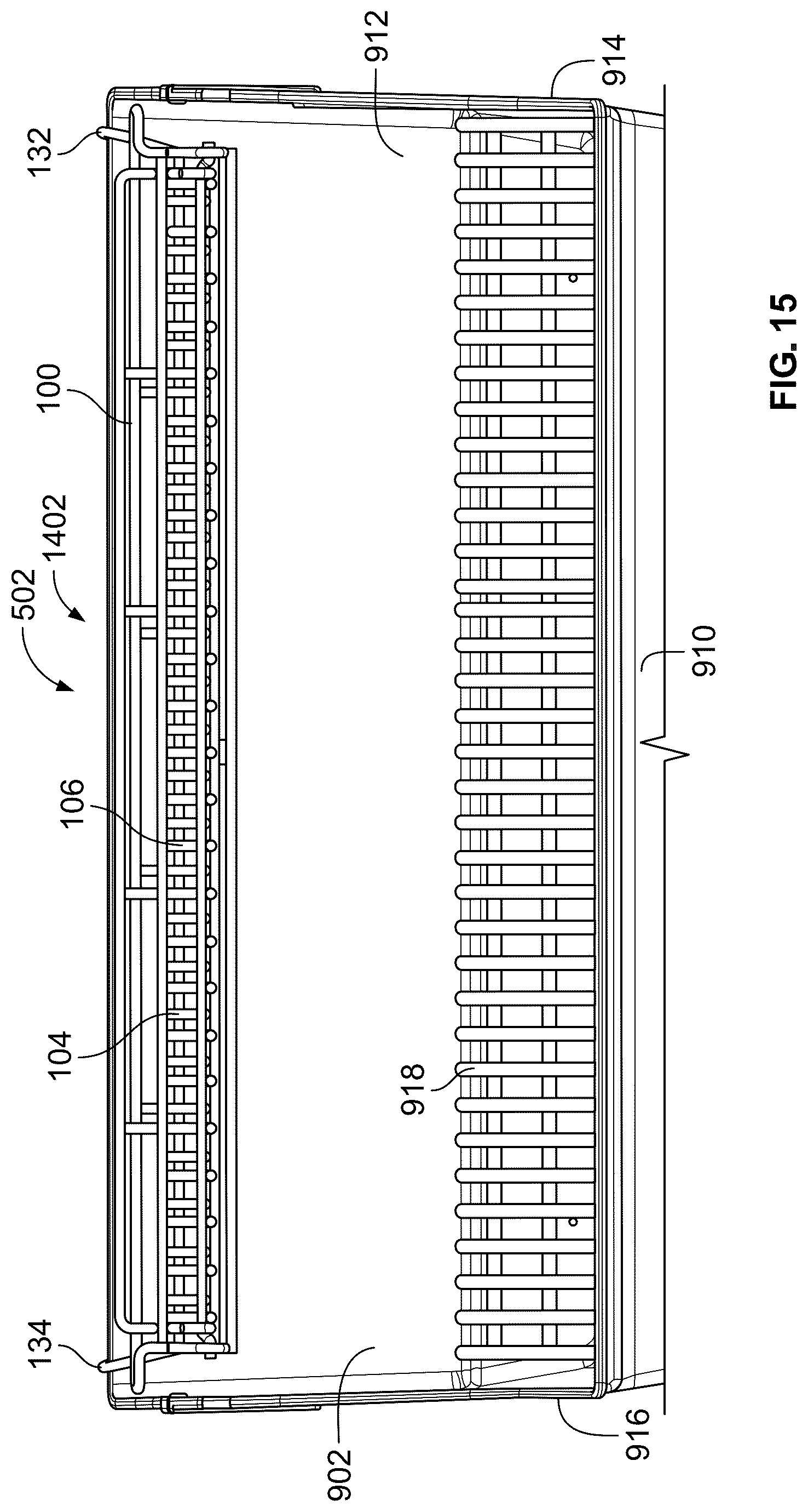 Patent US12318039 Figure 15 – Adjustable warming racks for cookboxes of grills