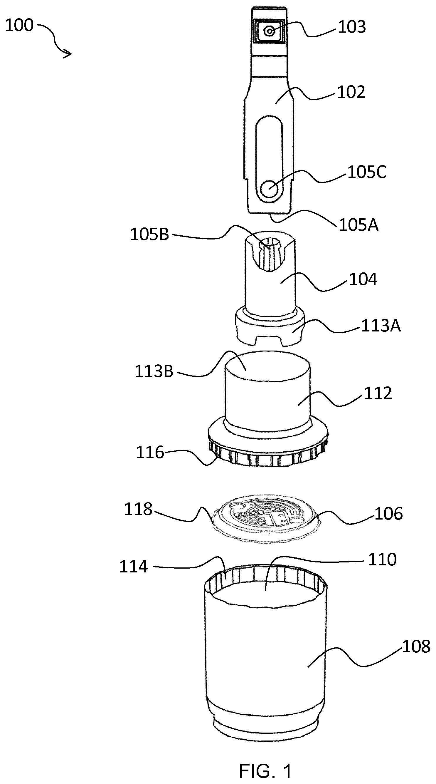 Patent US12318043 Figure 1 – Kitchen apparatus and method for spiralizing a foodstuff