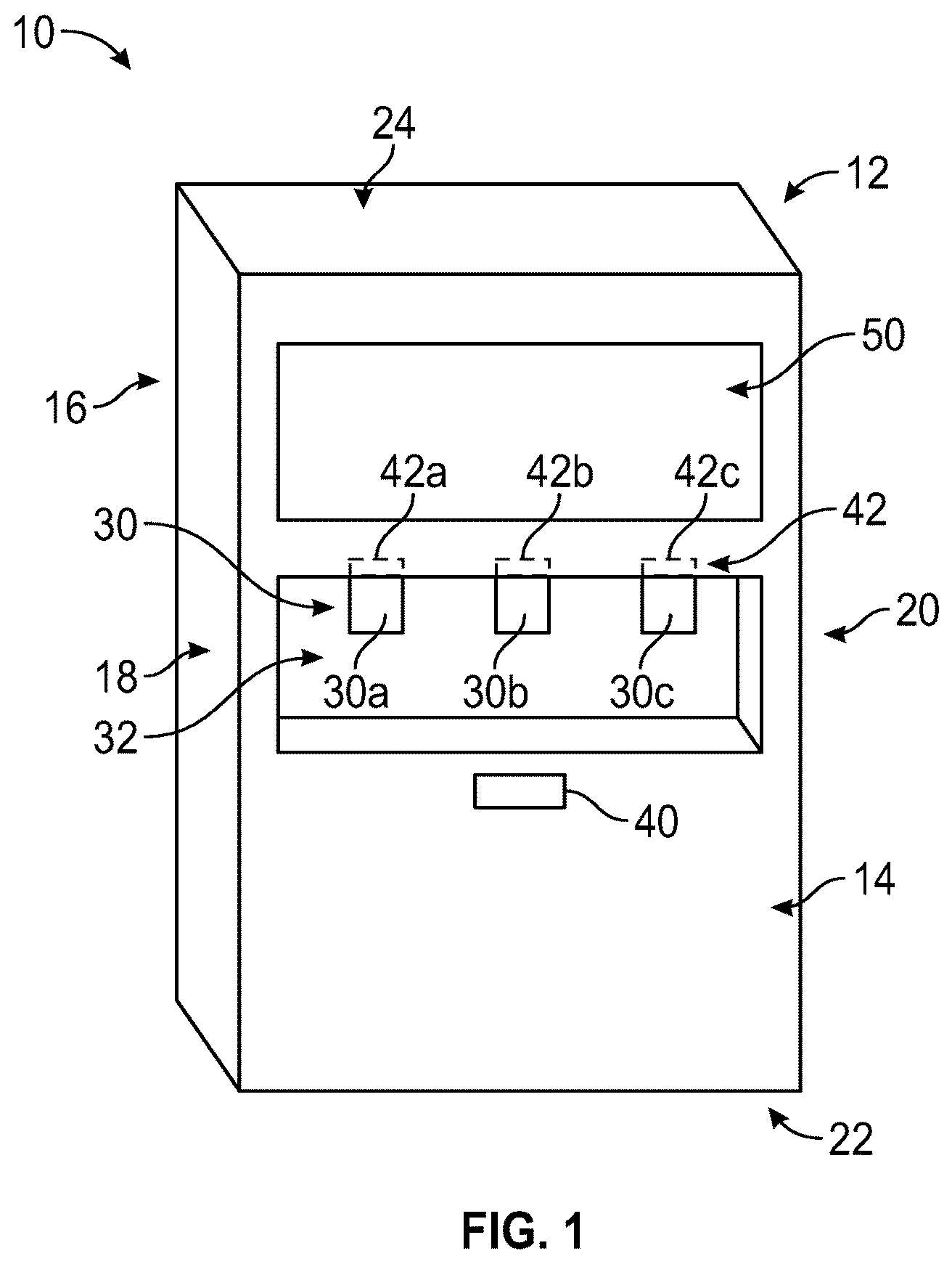 Patent US12318045 Figure 1 – Touchless food dispenser