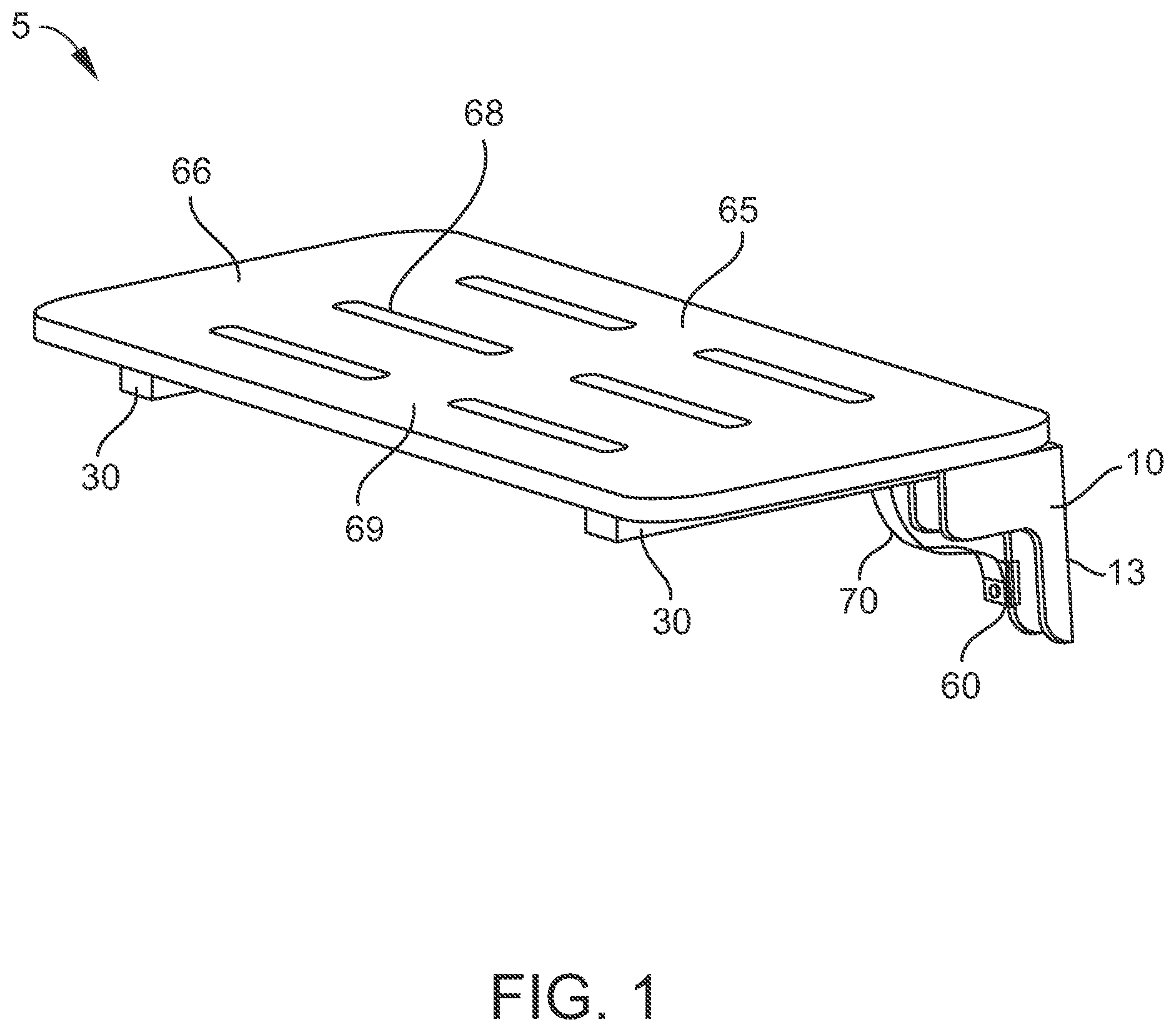 Patent US12318049 Figure 1 – Shower seat assembly
