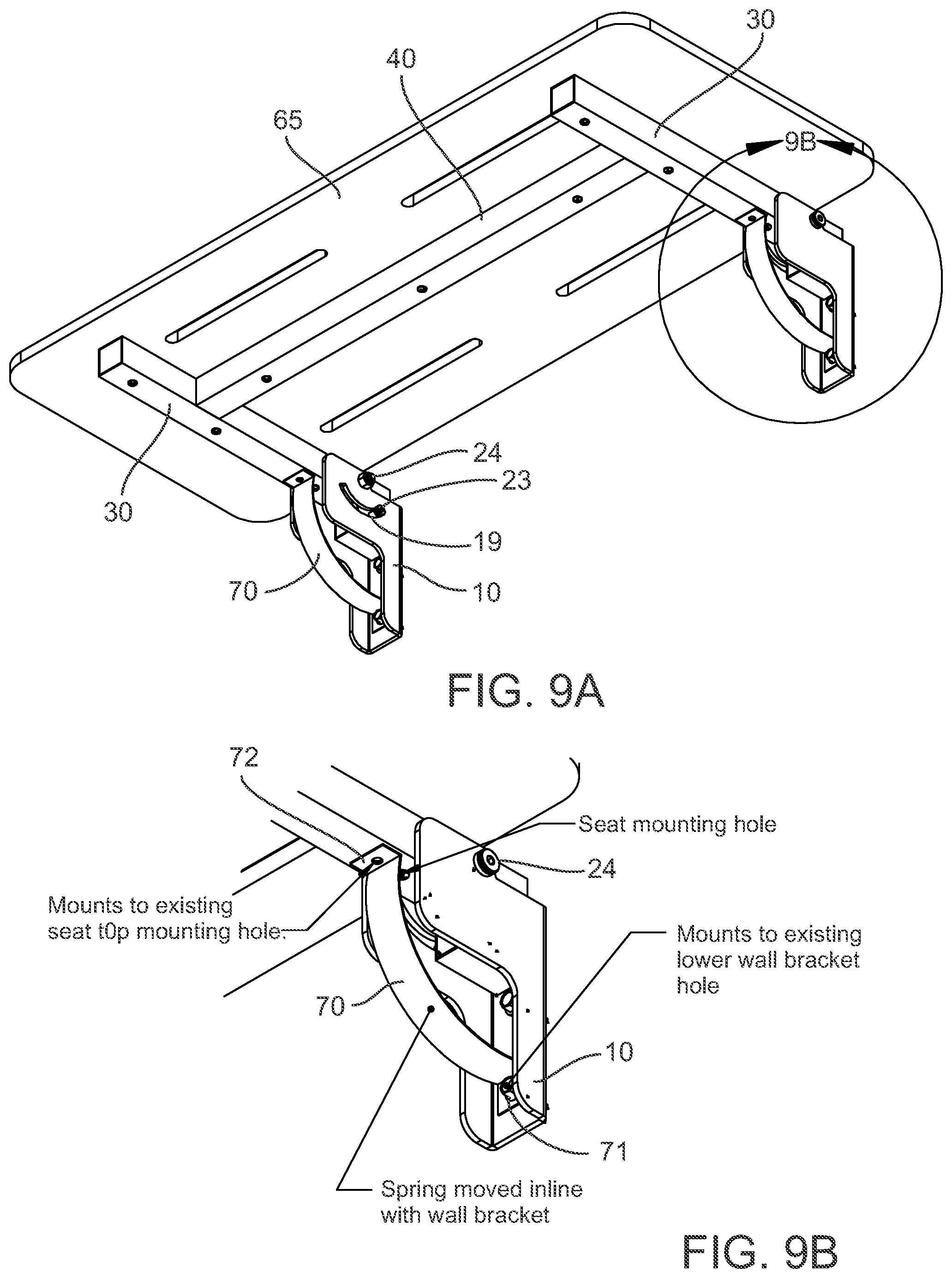 Patent US12318049 Figure 9 – Shower seat assembly