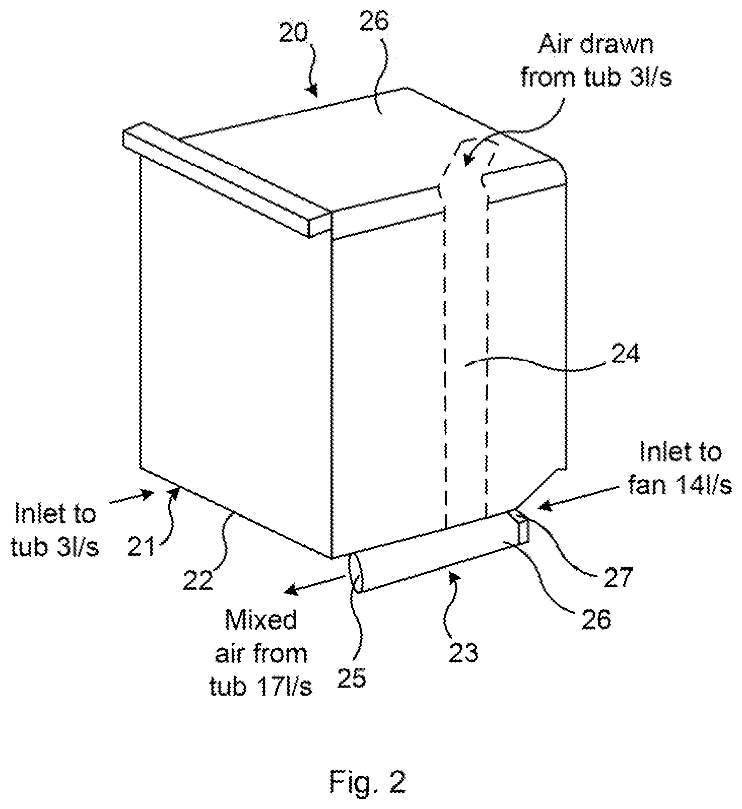 Patent US12318054 Figure 2 – Dishwasher goods drying system
