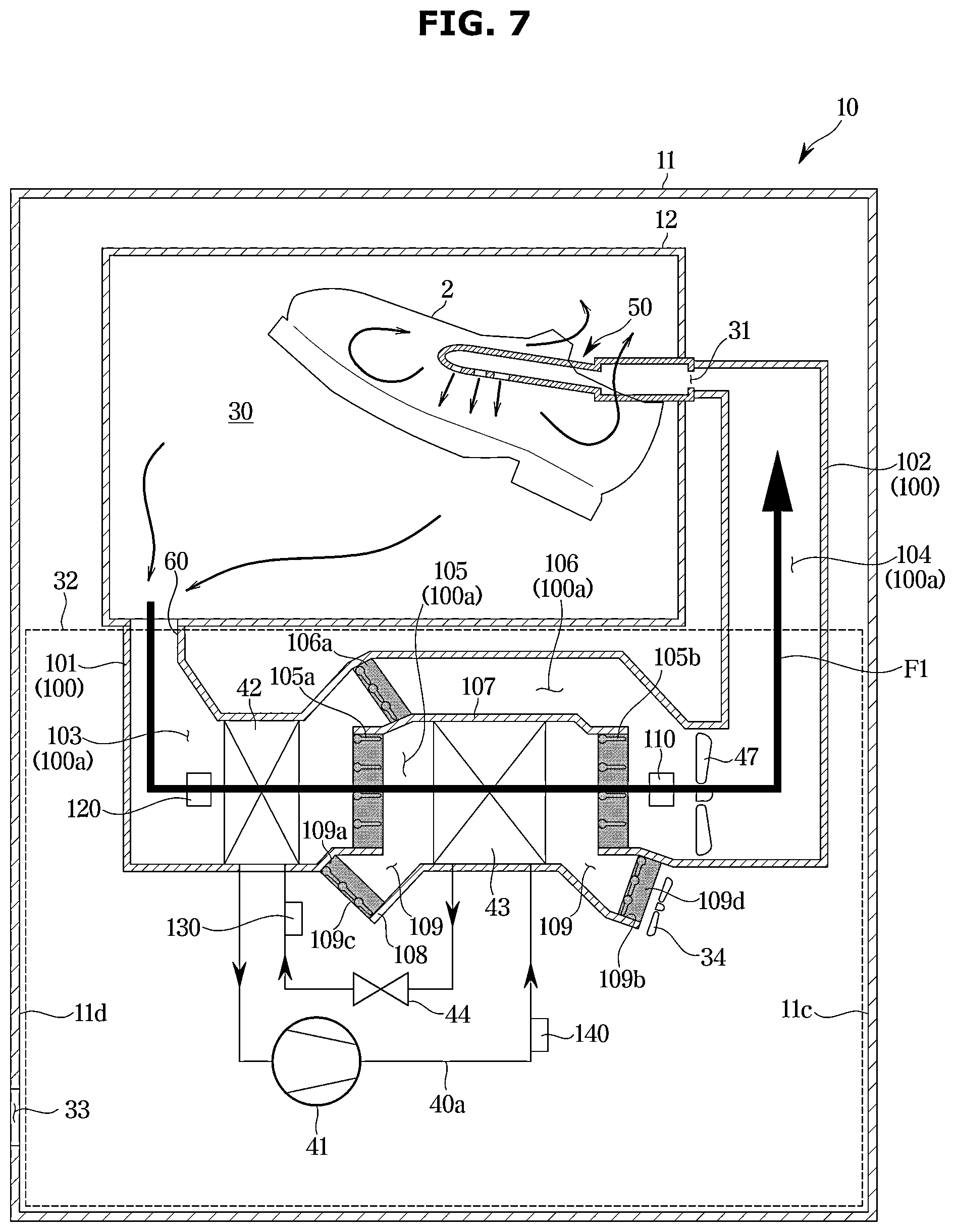 Patent US12318055 Figure 7 – Shoe care apparatus and method of controlling the same
