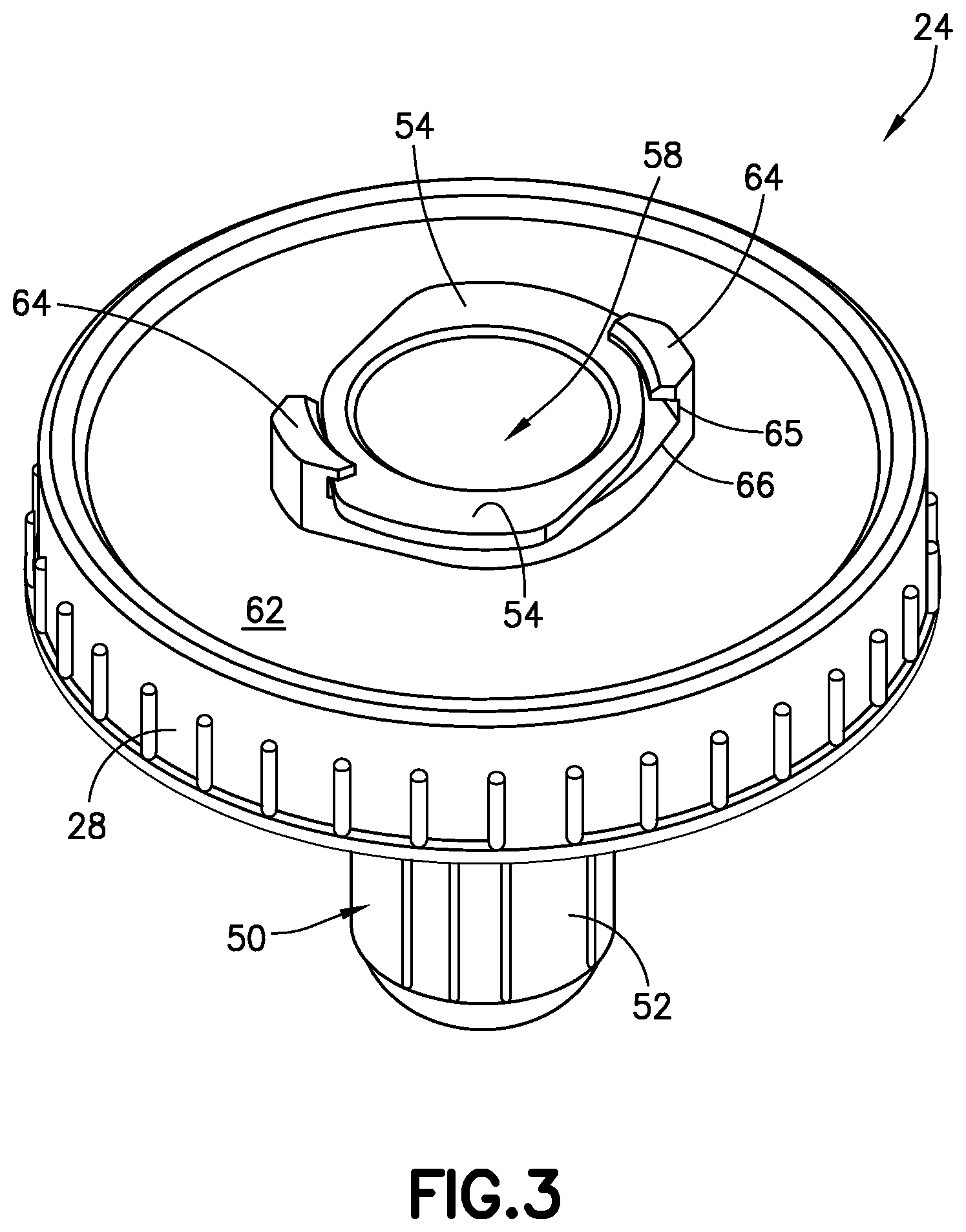Patent US12318075 Figure 3 – Fluid sample collection container with removable tube holder