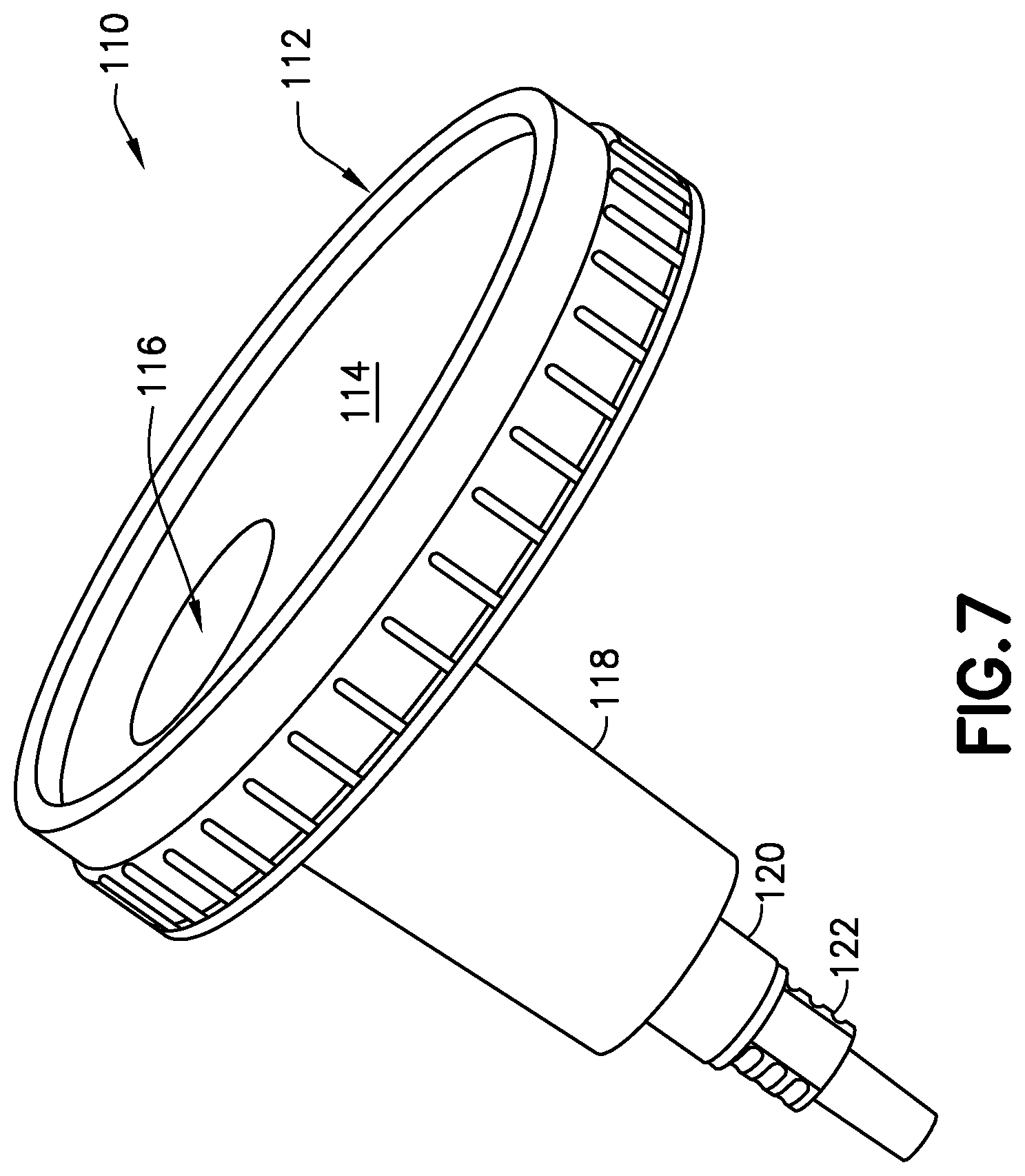 Patent US12318075 Figure 7 – Fluid sample collection container with removable tube holder