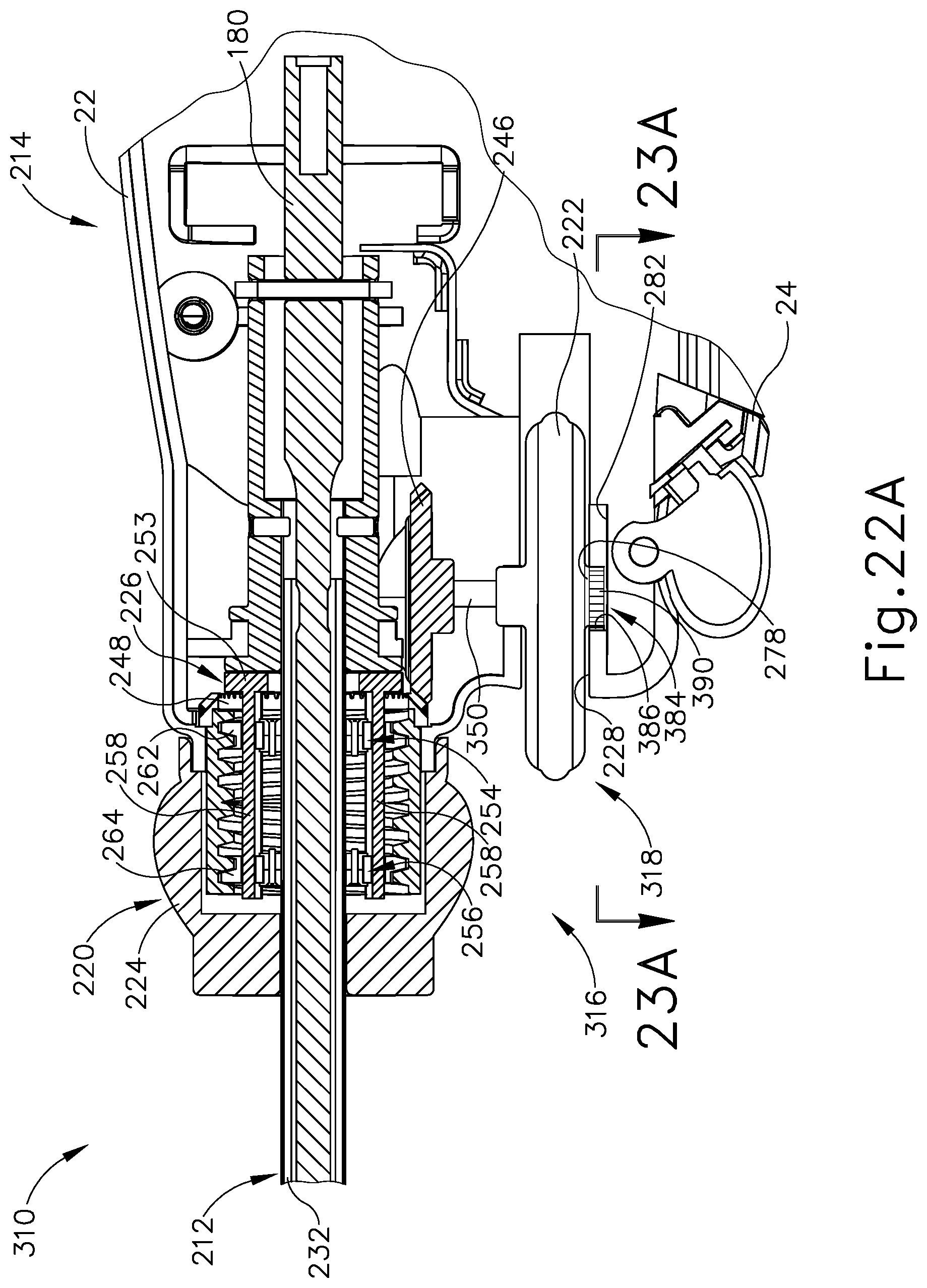 Patent US12318079 Figure 19 – Surgical instrument with locking articulation drive wheel