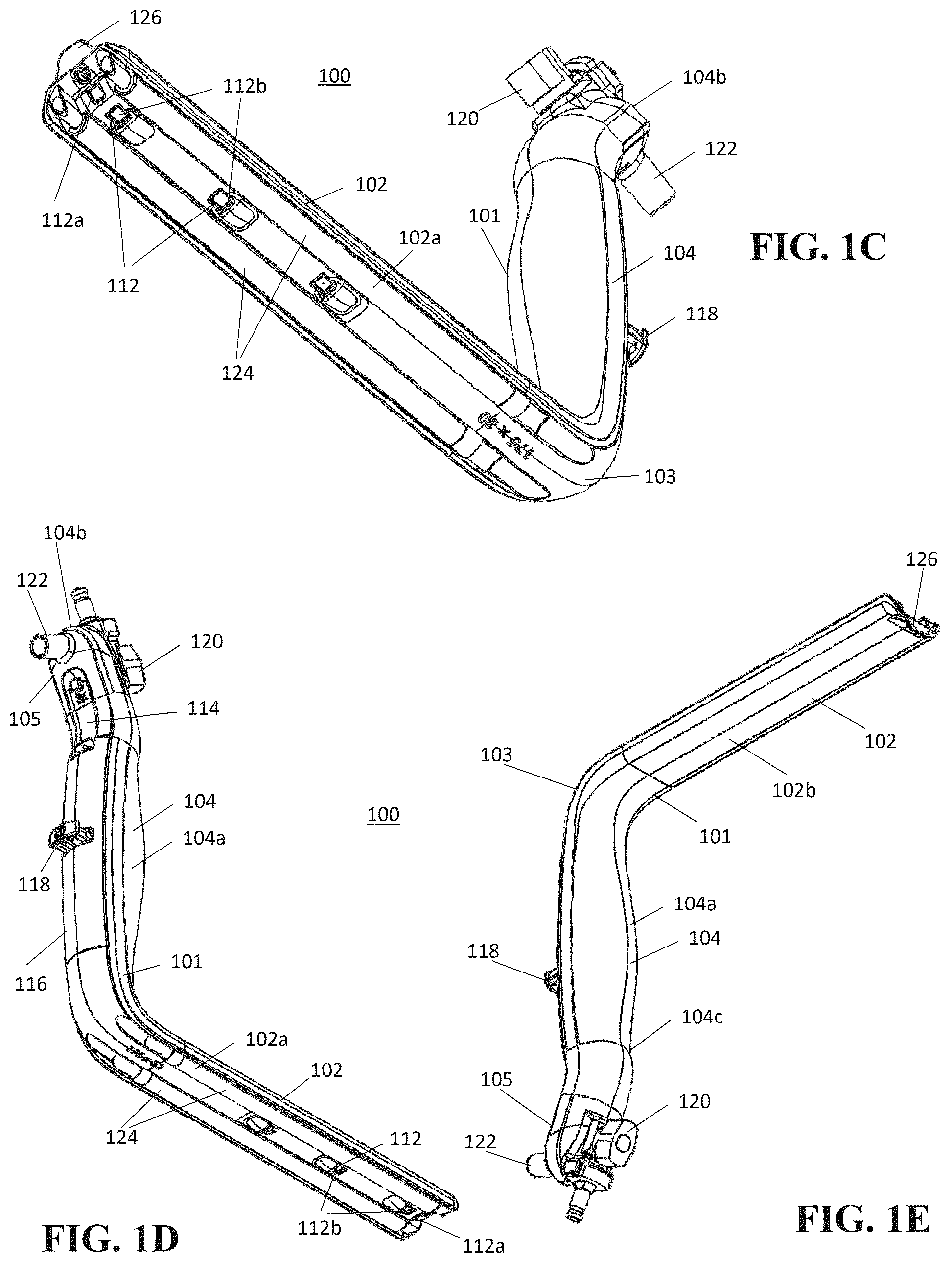 Patent US12318080 Figure 2 – Illuminated surgical retractor capable of hand-held operation and of being mounted to a fixed frame