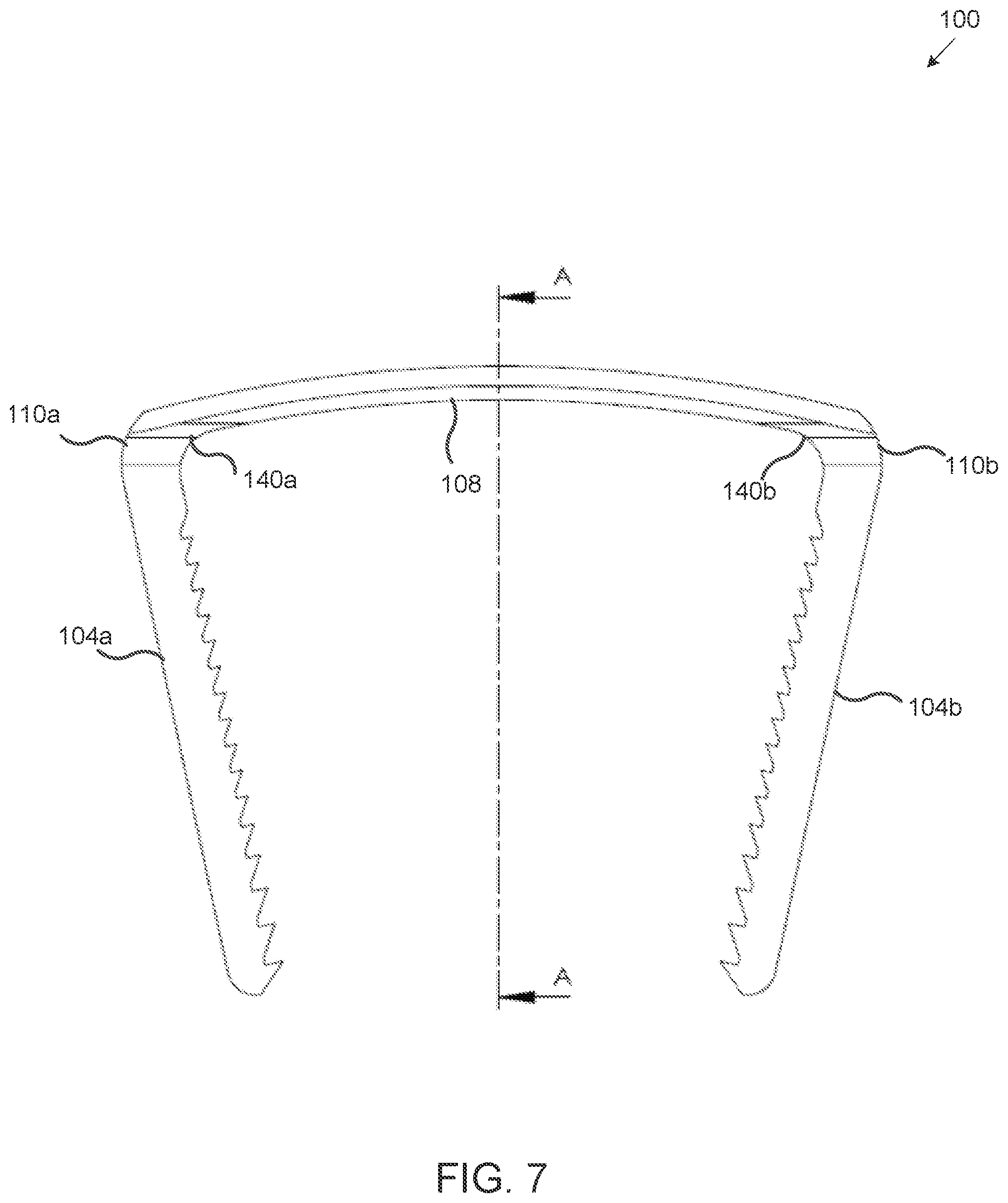 Patent US12318086 Figure 7 – Low profile staple and methods for using same
