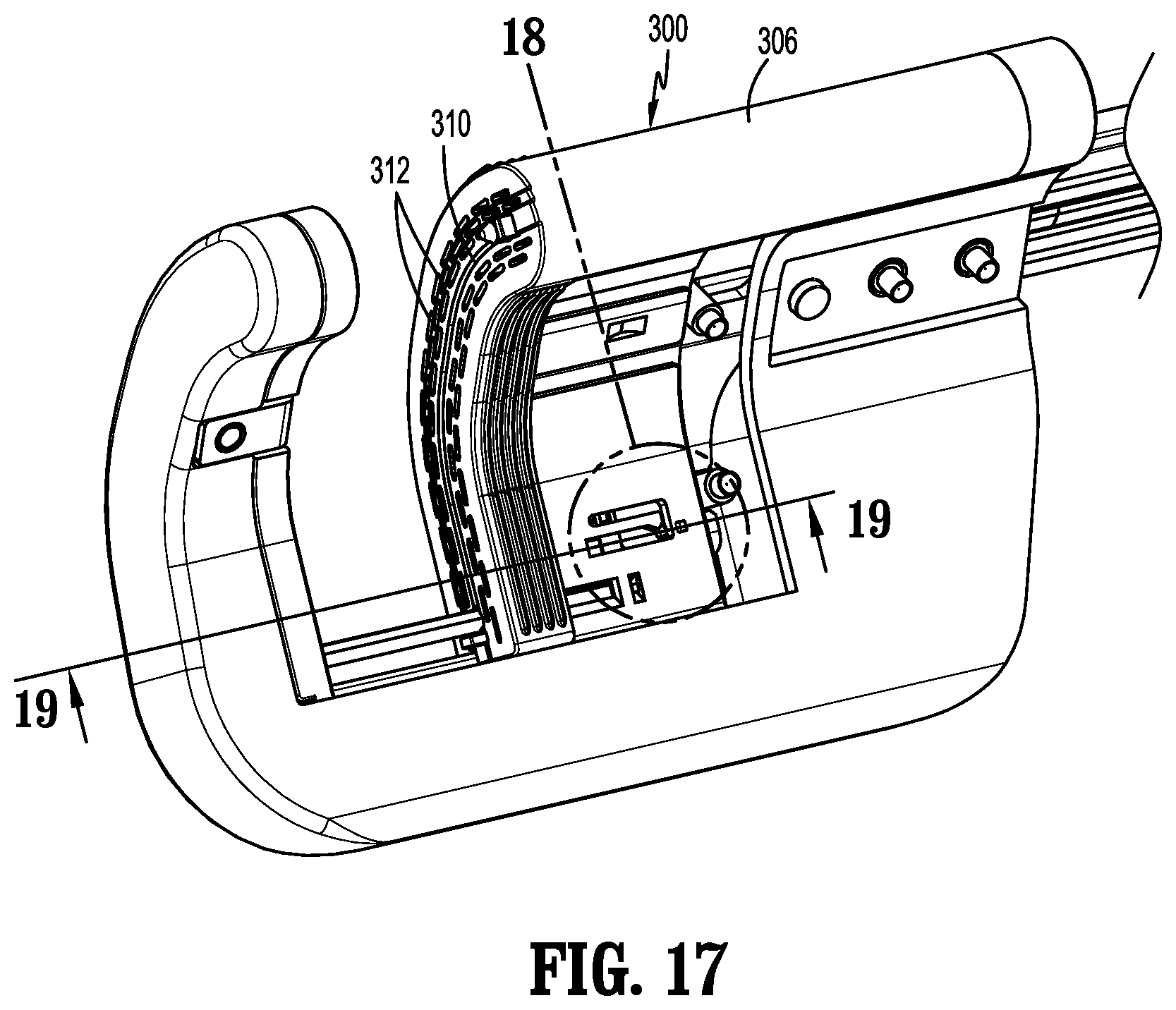 Patent US12318088 Figure 11 – Surgical stapling device with reloadable cartridge