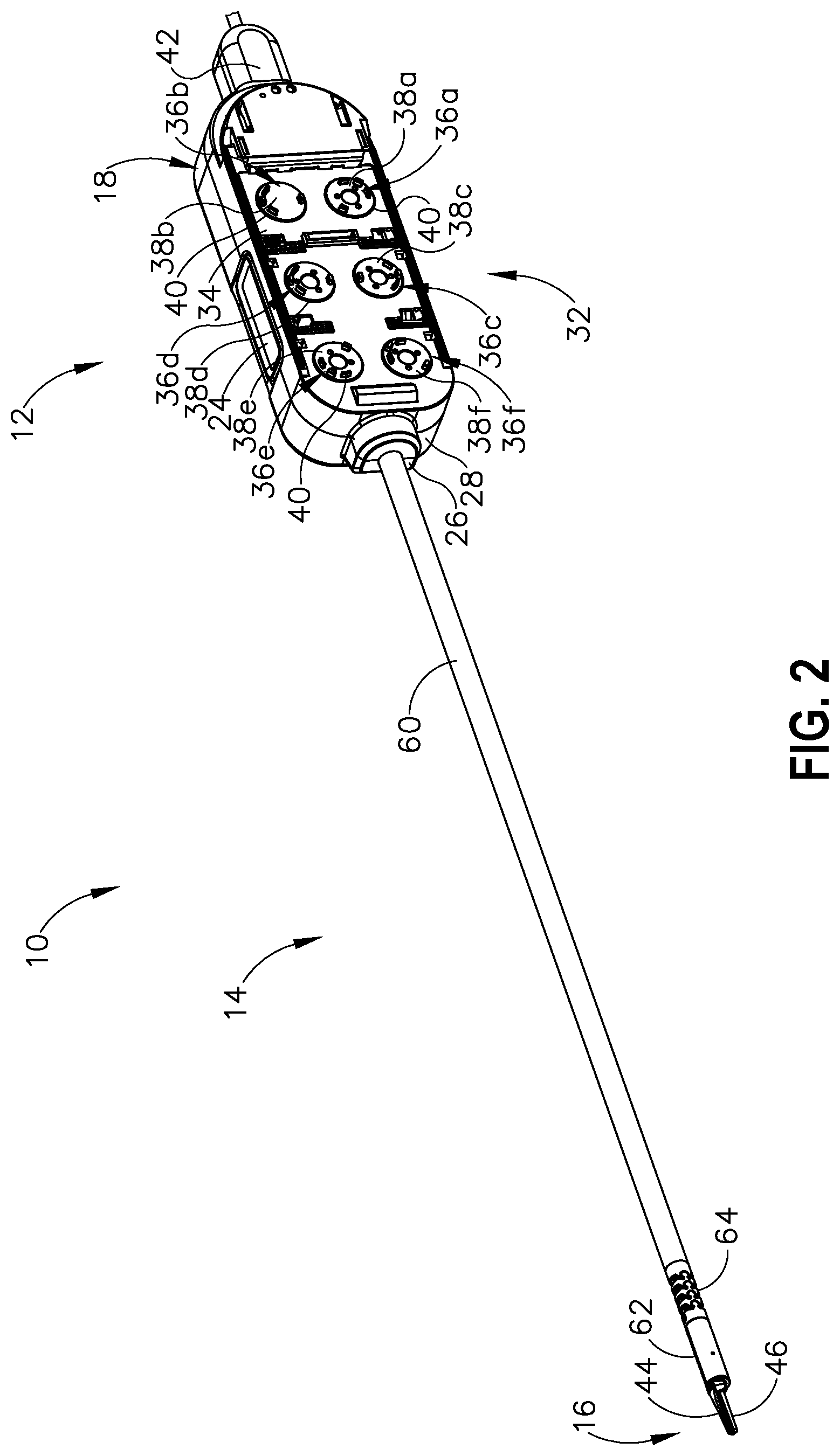 Patent US12318108 Figure 2 – Ultrasonic surgical instrument with a clamp arm clocking assembly
