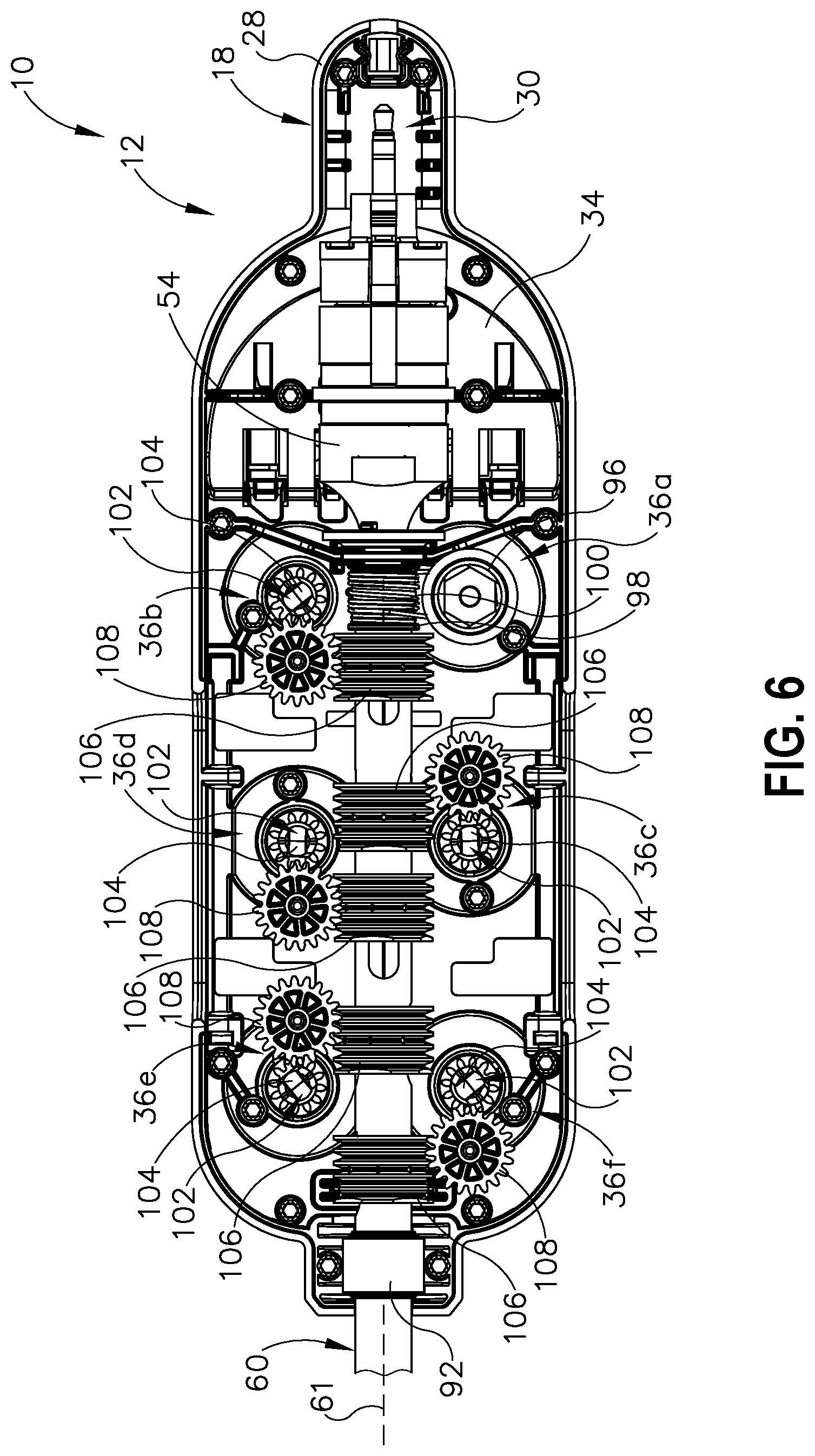 Patent US12318108 Figure 6 – Ultrasonic surgical instrument with a clamp arm clocking assembly