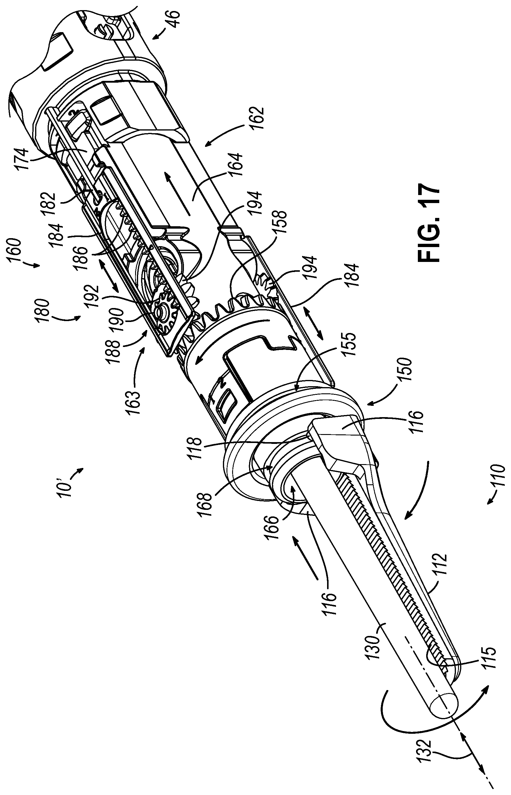 Patent US12318108 Figure 13 – Ultrasonic surgical instrument with a clamp arm clocking assembly