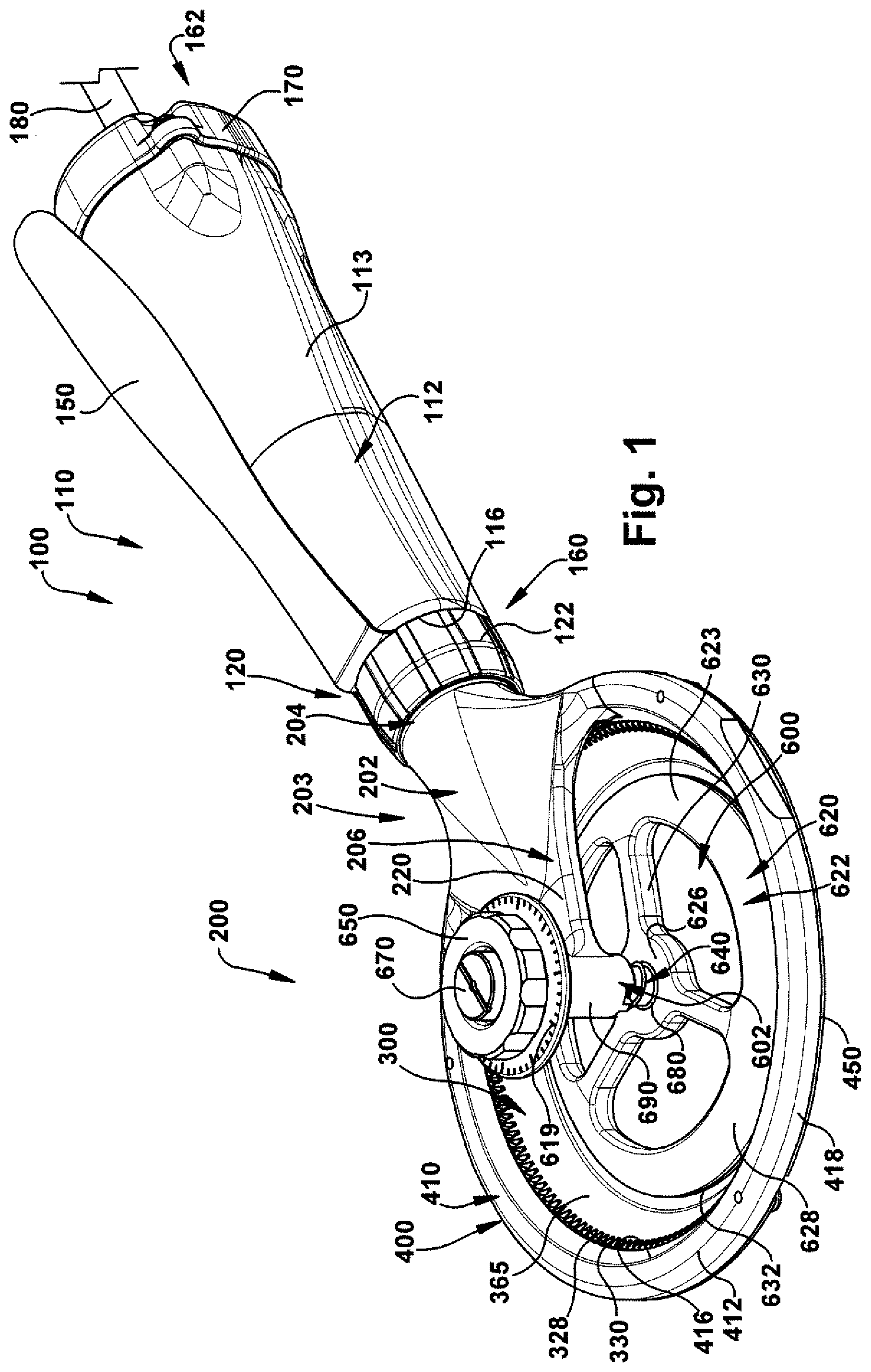 Patent US12318113 Figure 1 – Power operated dermatome with shielded rotary knife blade