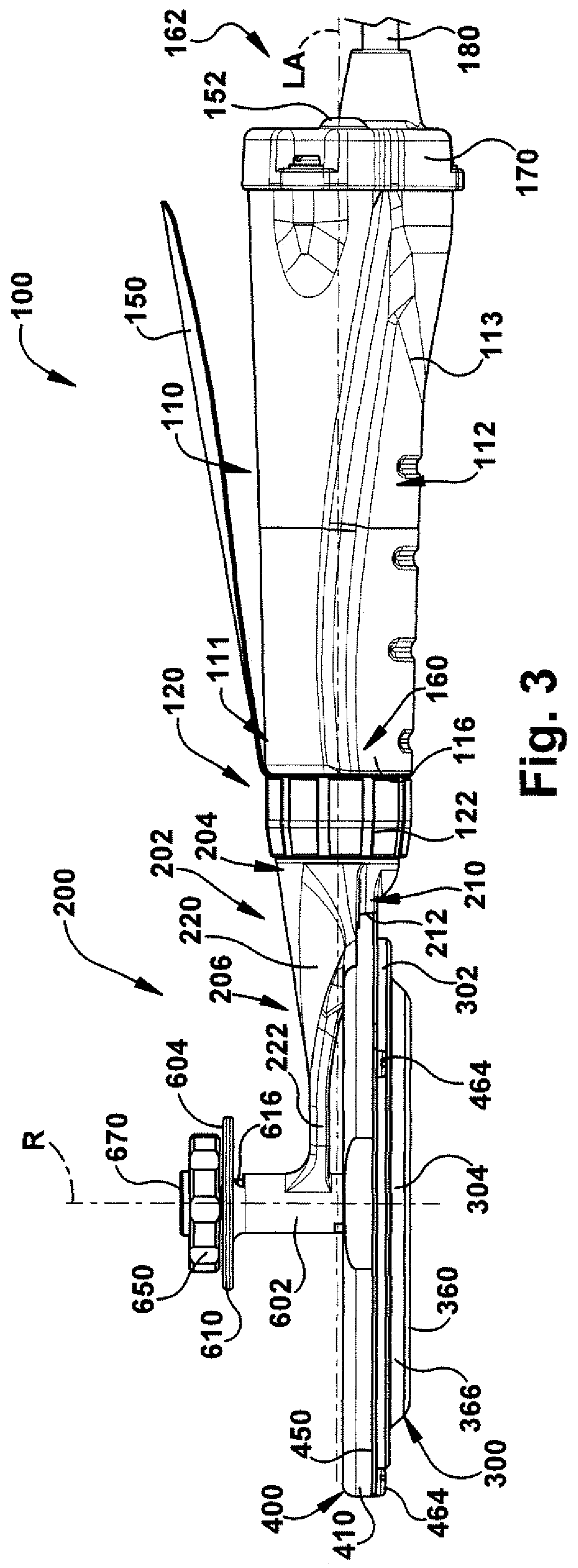 Patent US12318113 Figure 3 – Power operated dermatome with shielded rotary knife blade