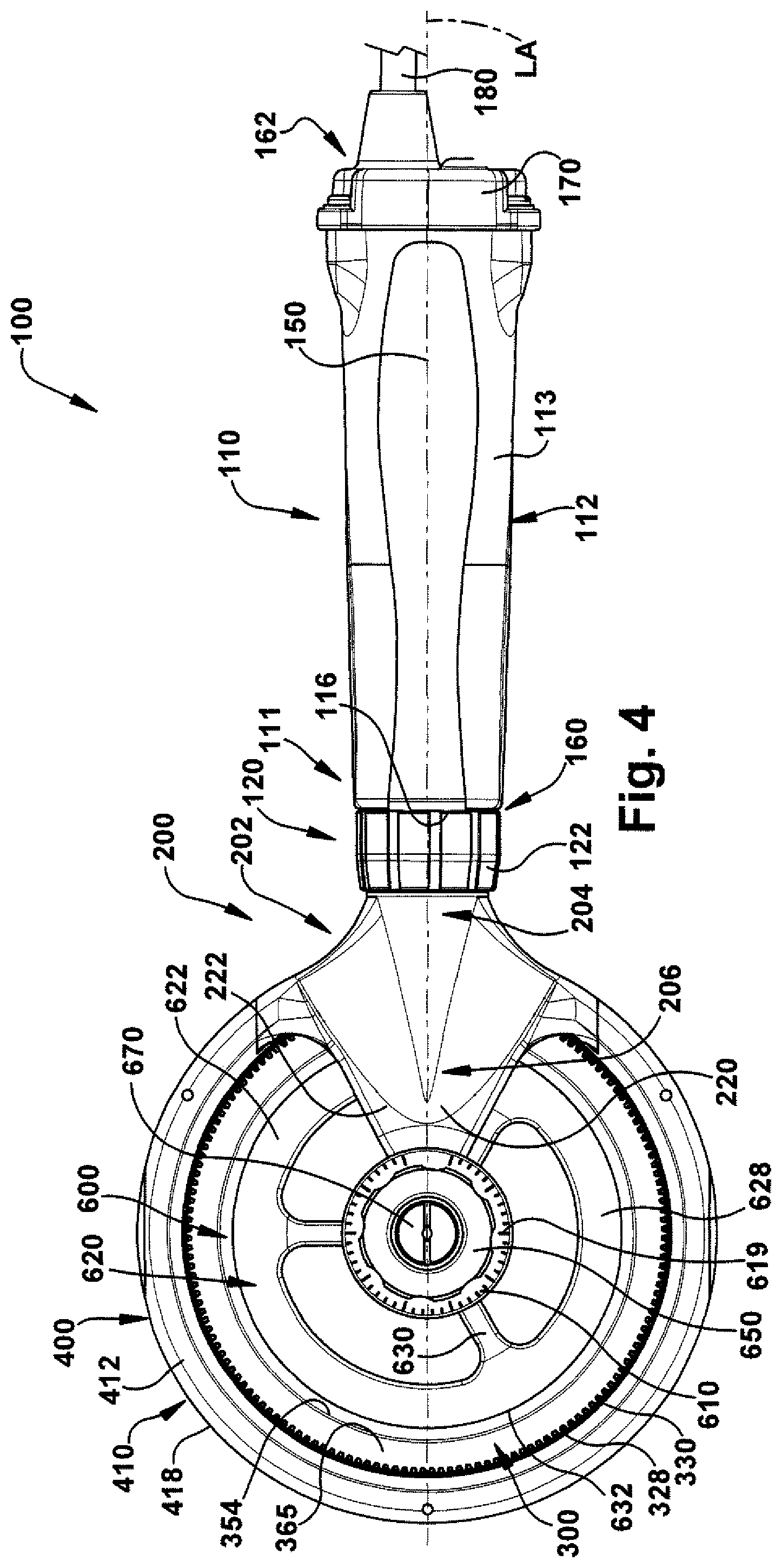 Patent US12318113 Figure 4 – Power operated dermatome with shielded rotary knife blade
