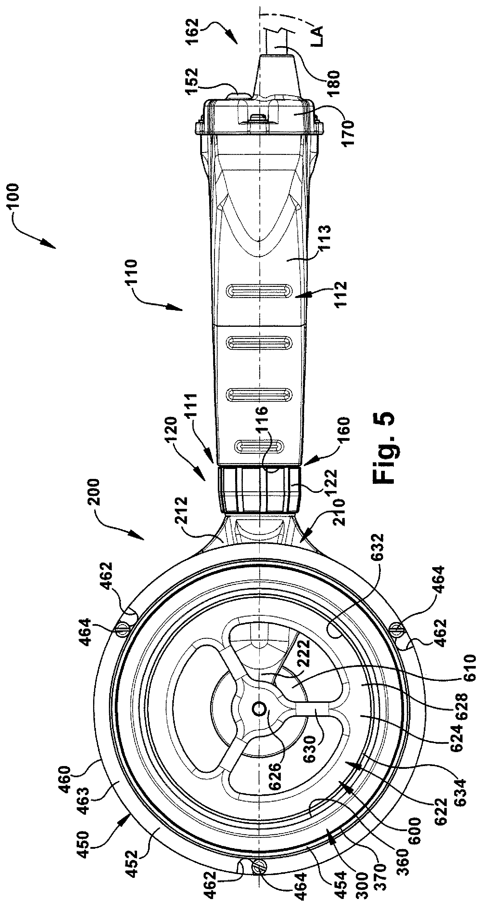Patent US12318113 Figure 5 – Power operated dermatome with shielded rotary knife blade