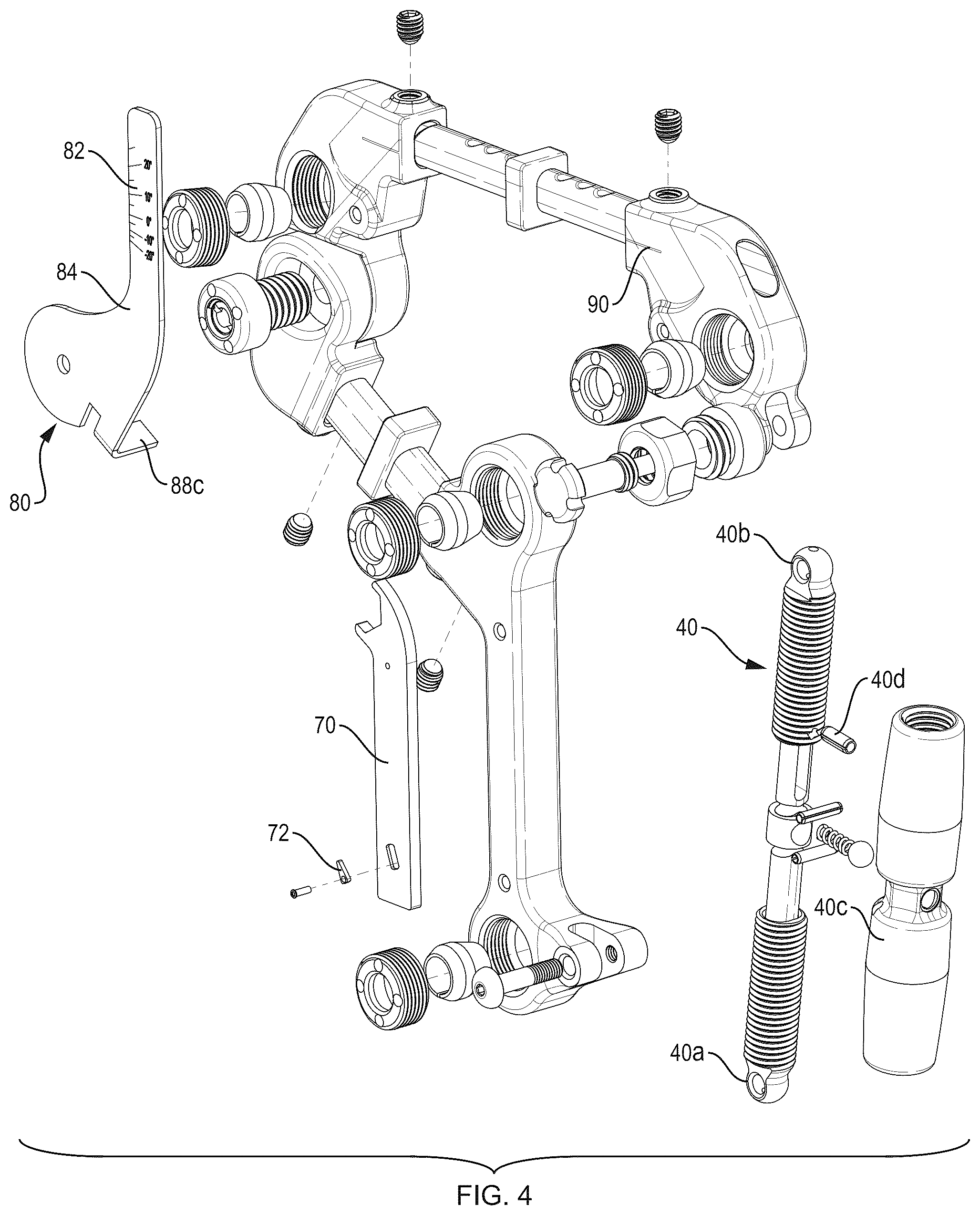Patent US12318118 Figure 4 – Adjustable external fixator and fixator kit for angle correction of a bone