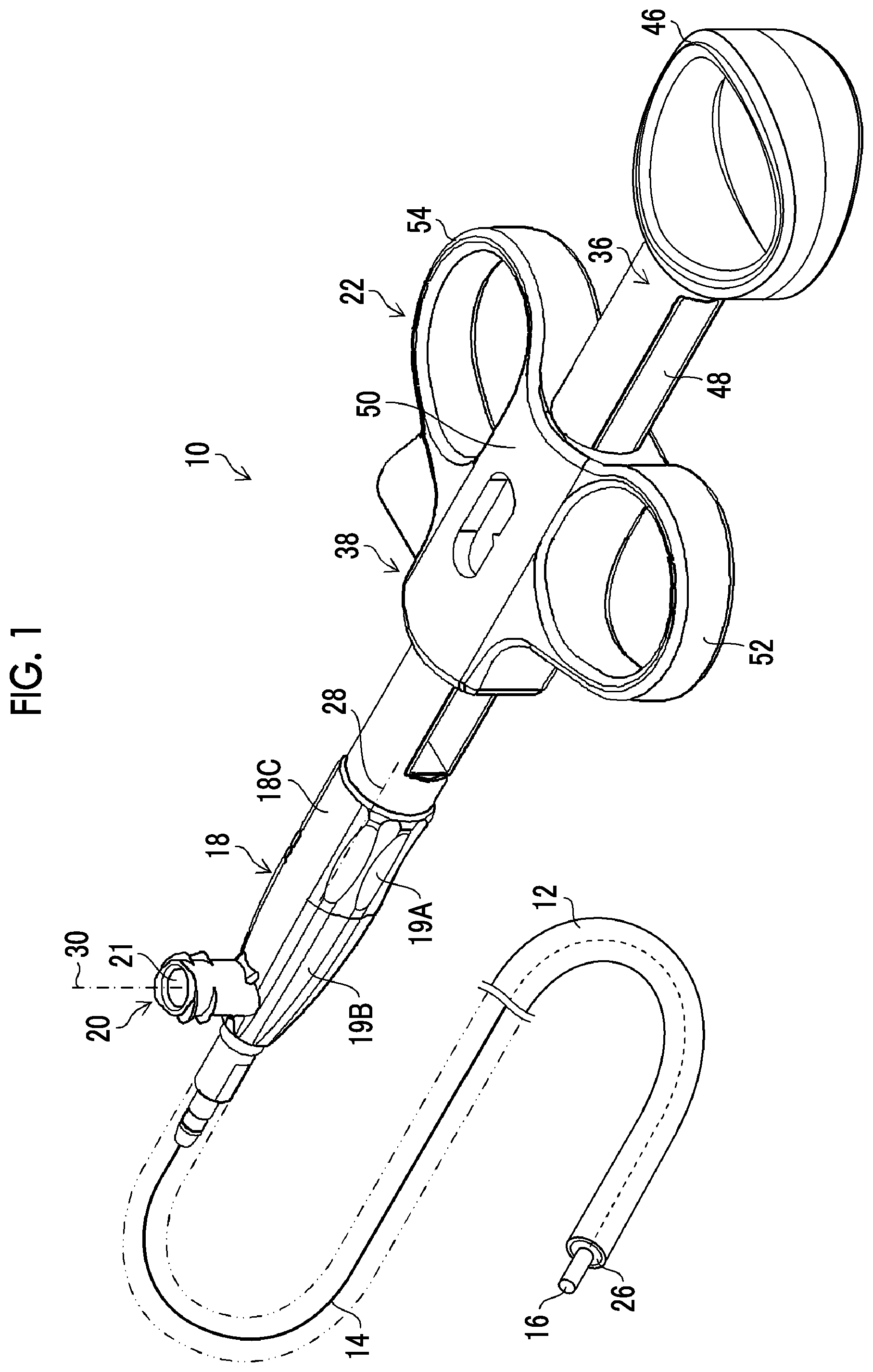 Patent US12318127 Figure 1 – Endoscope treatment tool