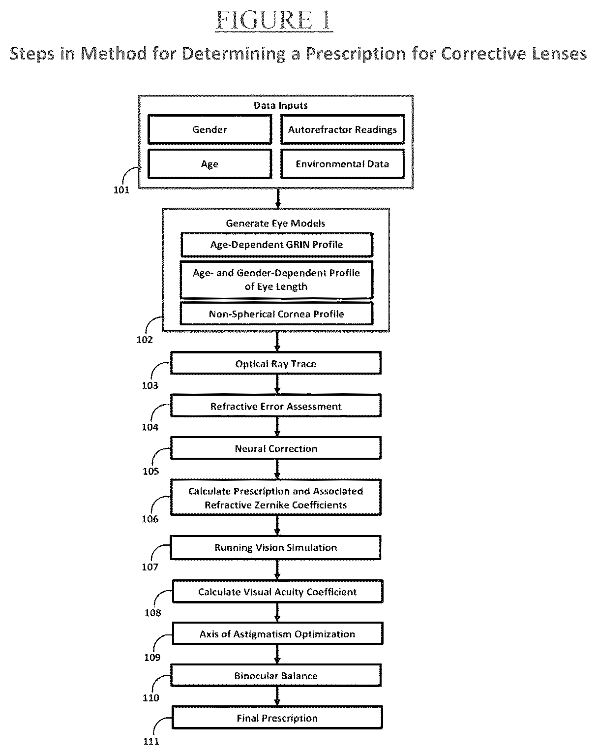 Patent US12318140 Figure 1 – System and method for determining prescription of corrective lenses using predictive calculations and corrected-eyesight simulation