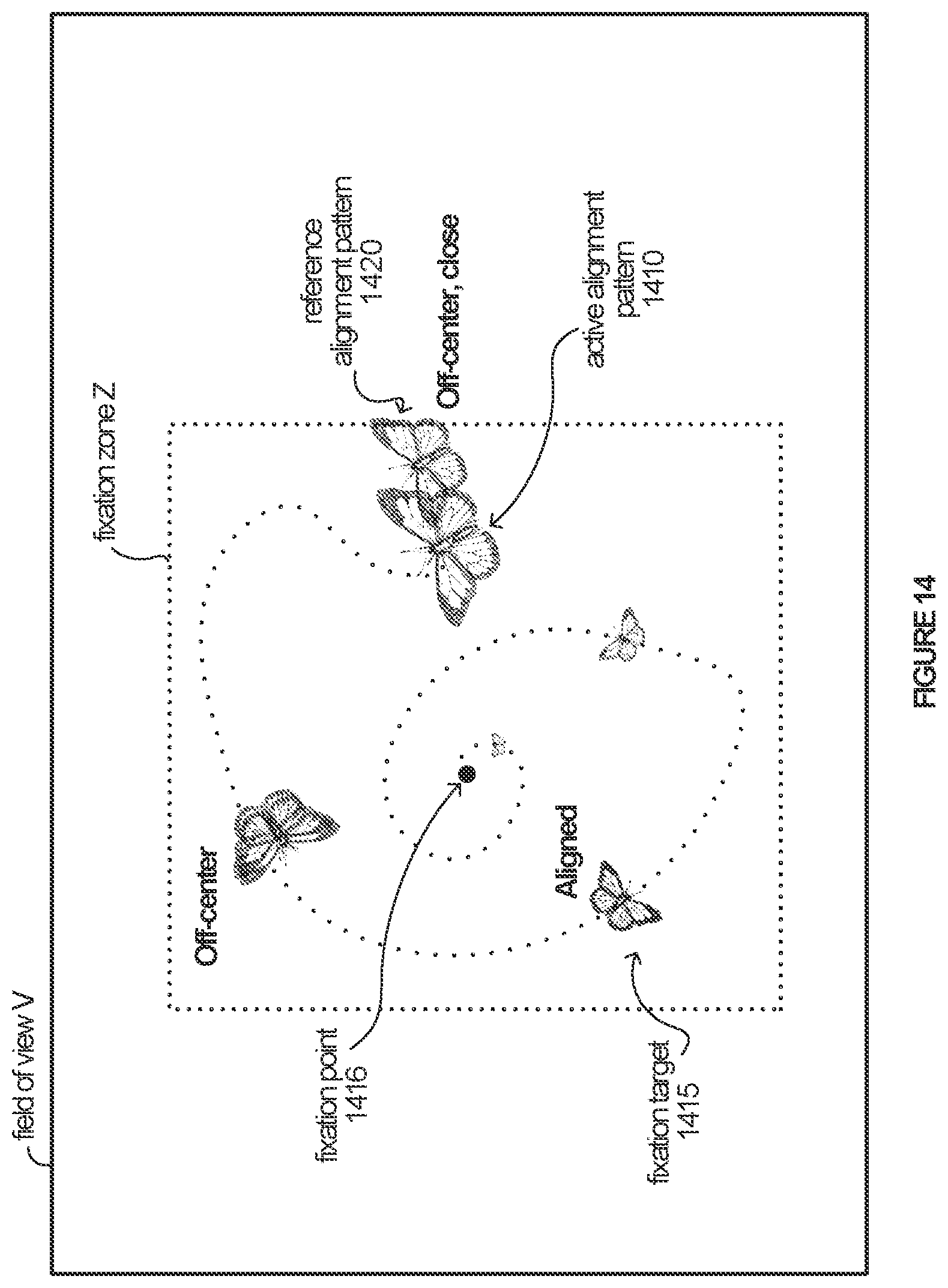Patent US12318142 Figure 16 – Active visual alignment stimuli in fundus photography