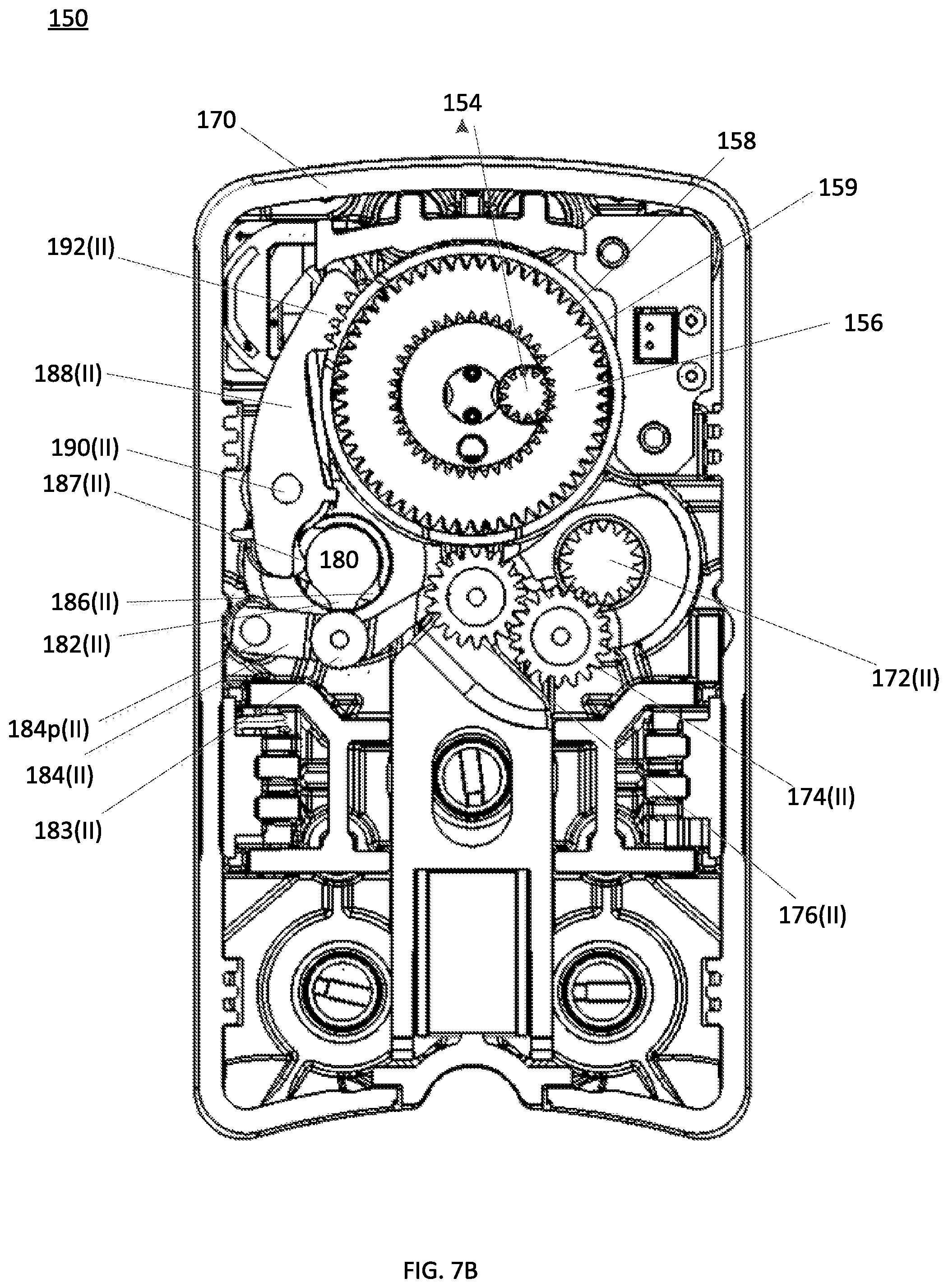 Patent US12318155 Figure 7 – Surgical instrument with shiftable transmission