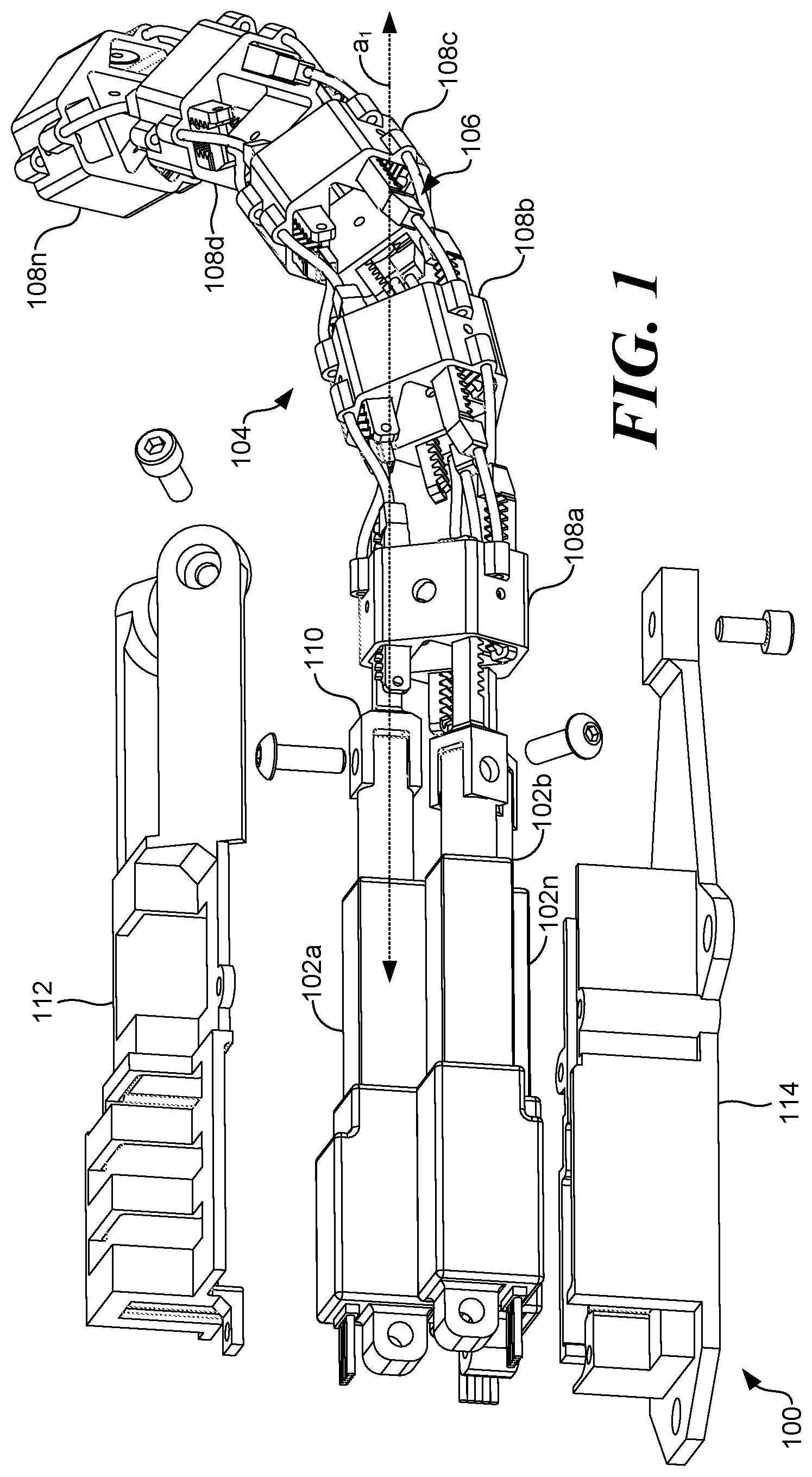 Patent US12318156 Figure 1 – Extensible continuum manipulator