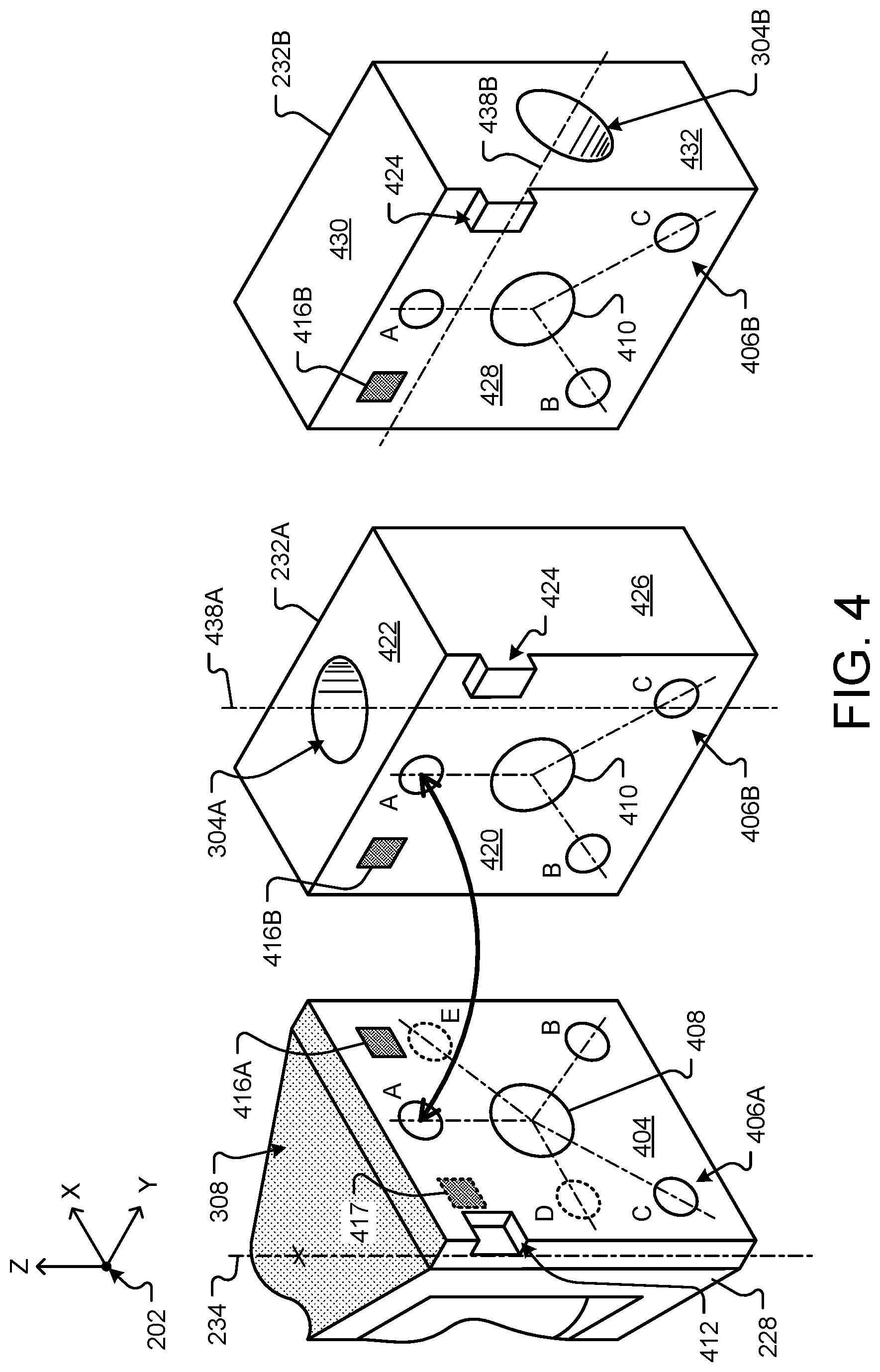 Patent US12318157 Figure 4 – Multiple end effector interfaces coupled with different kinematics