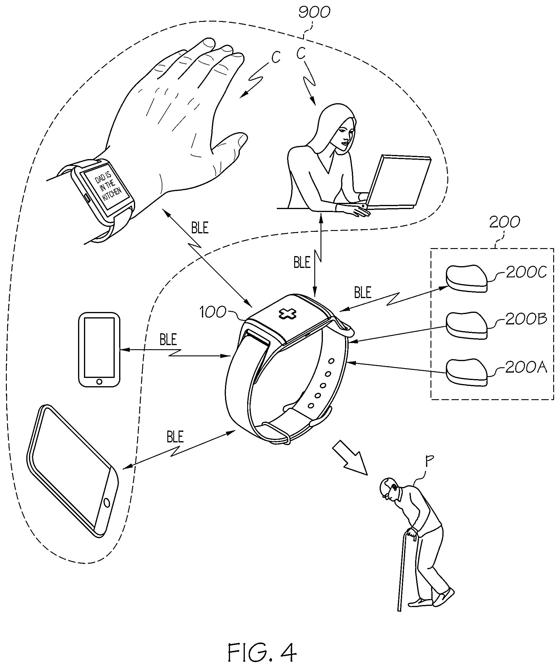 Patent US12318173 Figure 12 – Wearable electronic device and system for tracking location and identifying changes in salient indicators of patient health