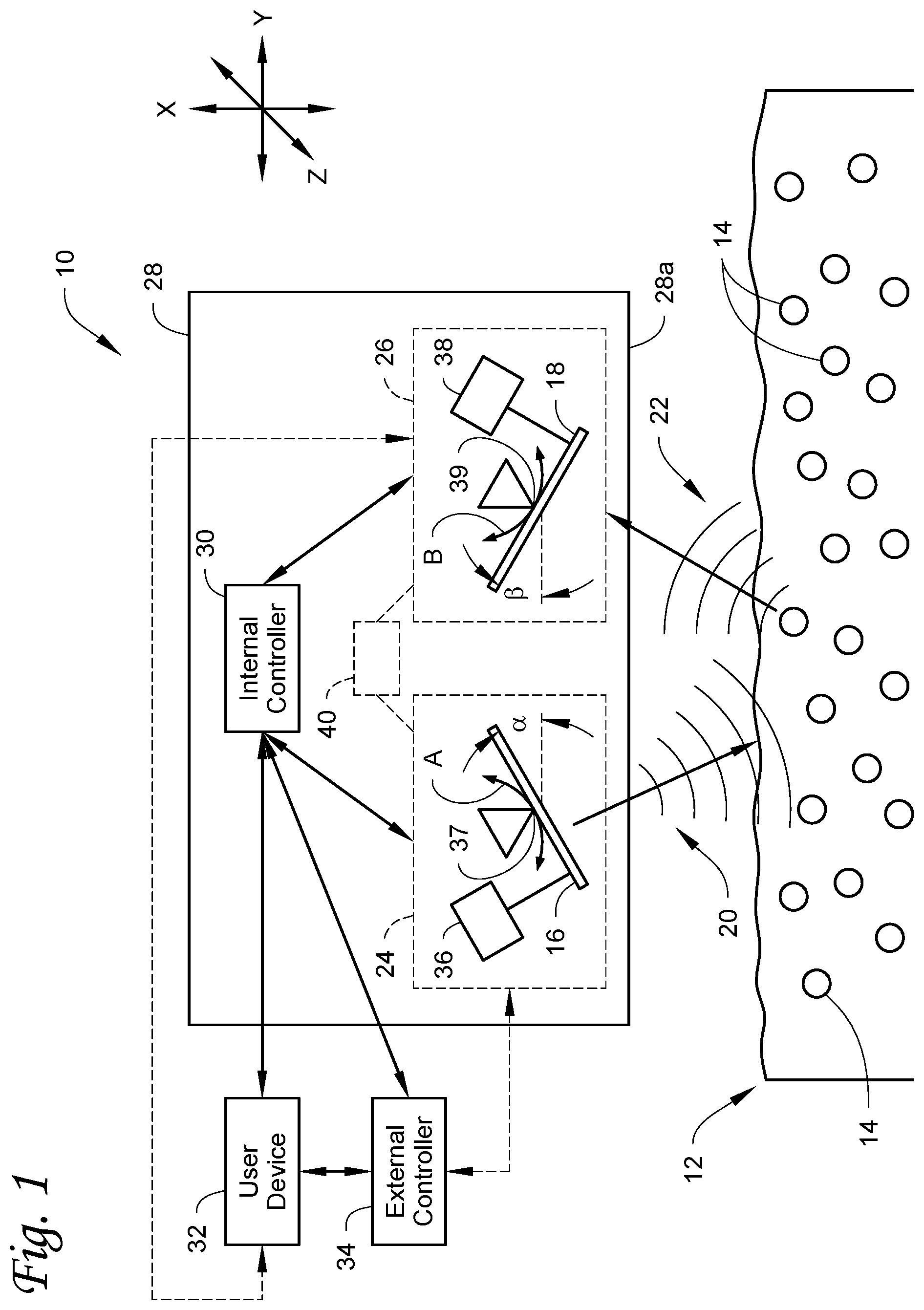 Patent US12318182 Figure 1 – Analyte sensors with antenna array