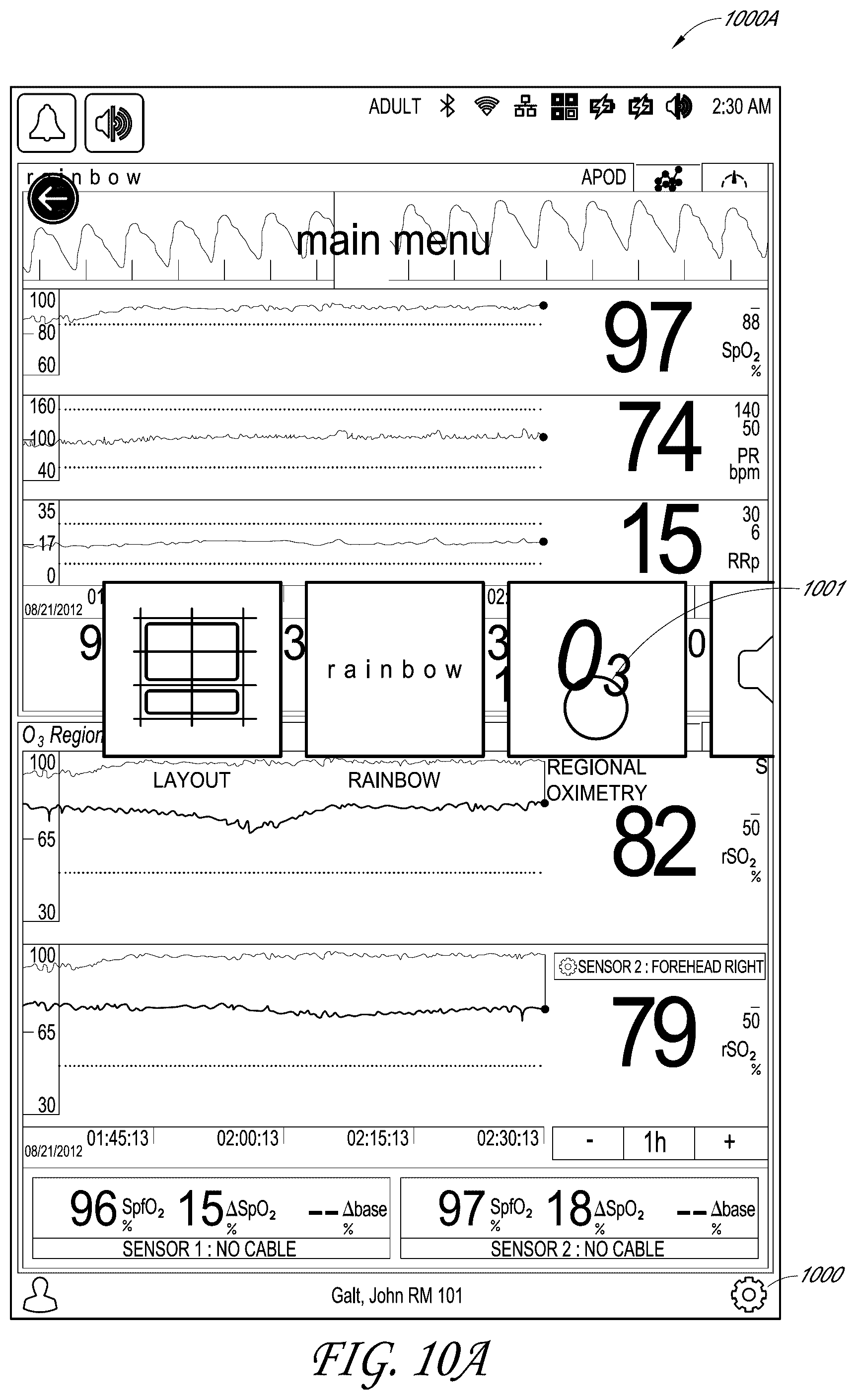 Patent US12318196 Figure 12 – Regional oximetry user interface