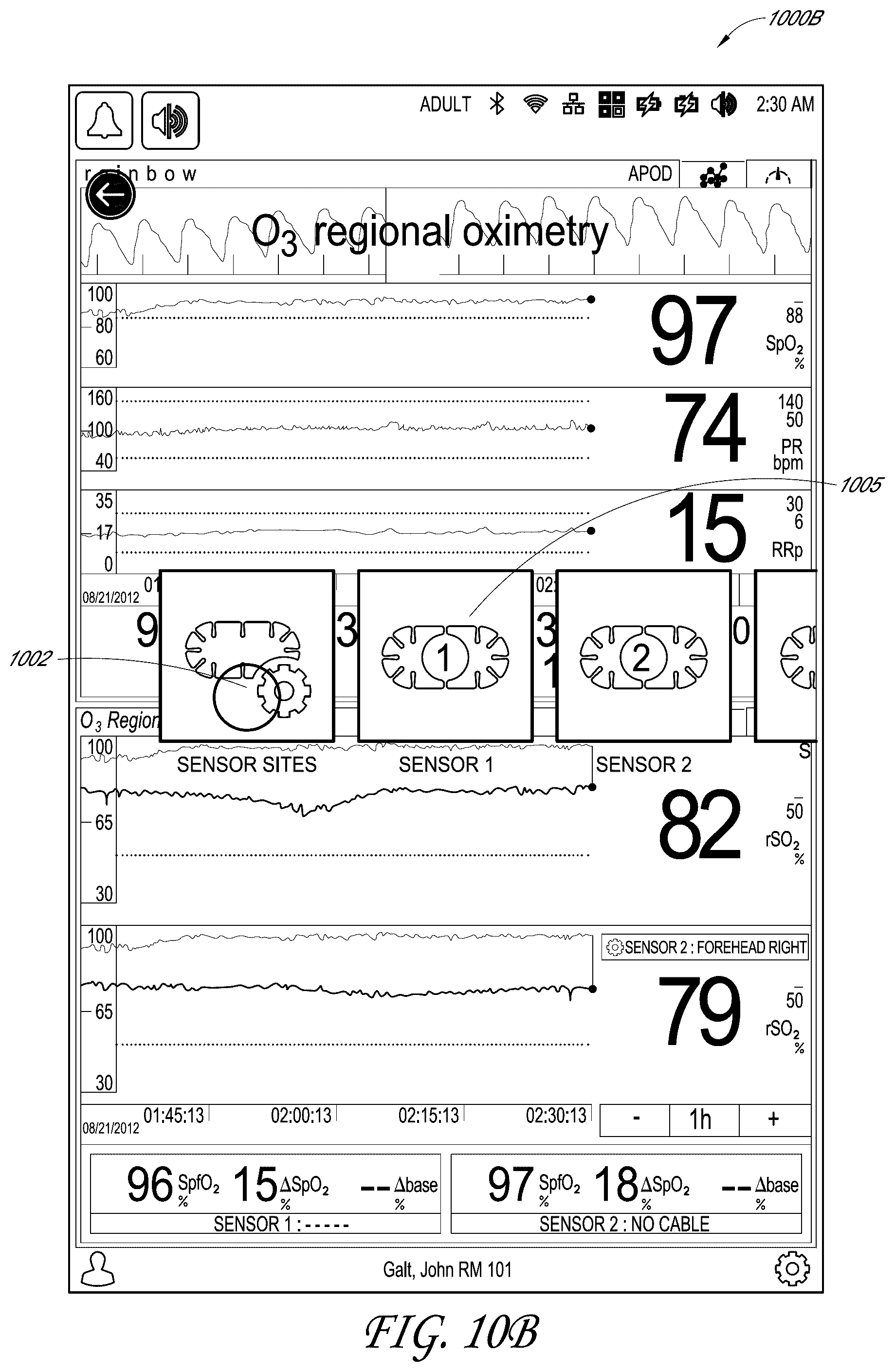 Patent US12318196 Figure 13 – Regional oximetry user interface