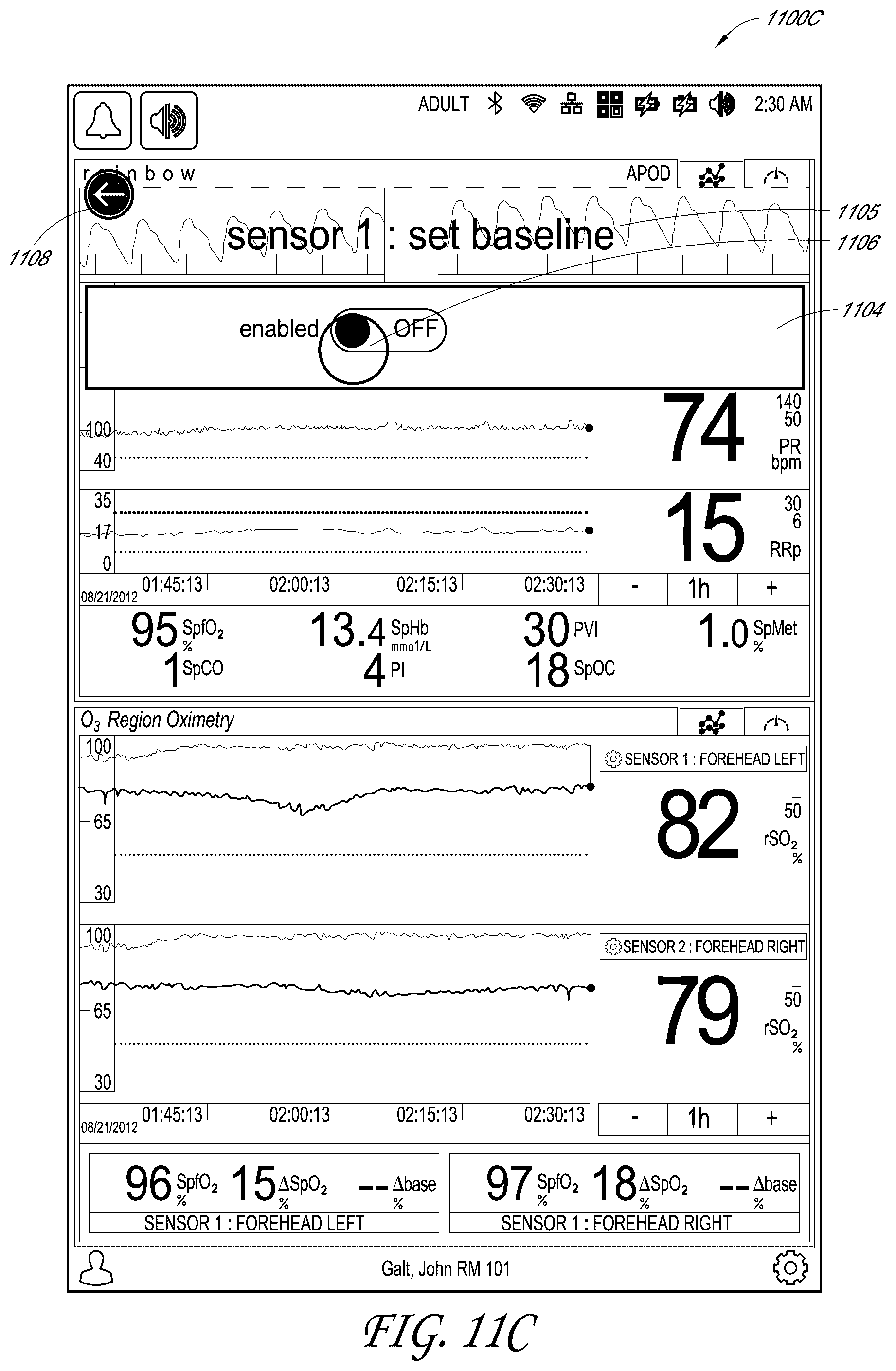 Patent US12318196 Figure 20 – Regional oximetry user interface
