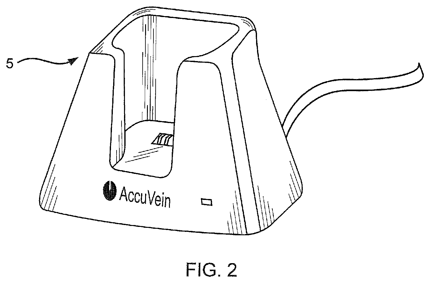Patent US12318219 Figure 2 – Vein scanner with limited photodiode FOV moving synchronously with scanned laser light