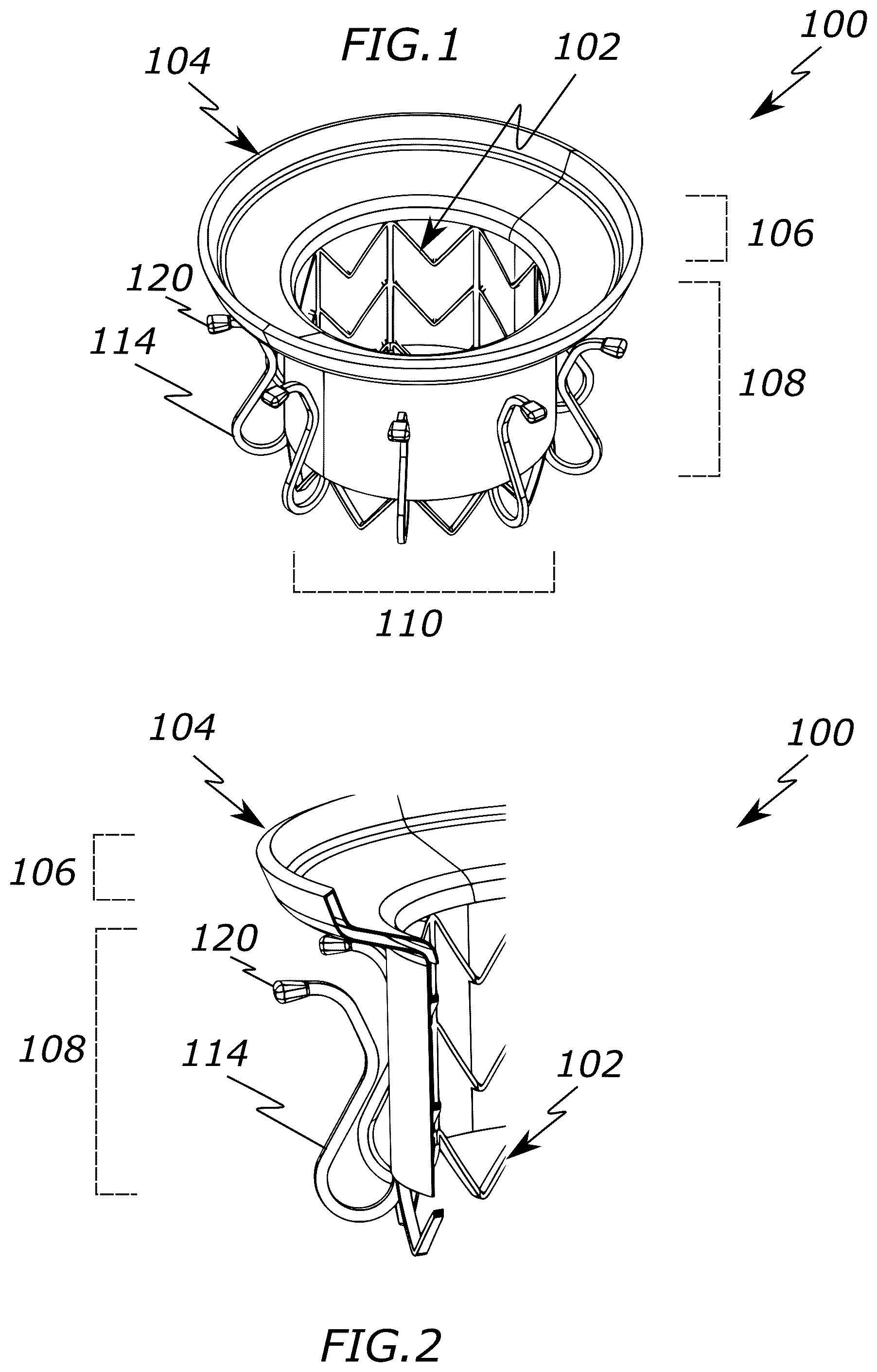 Patent US12318287 Figure 1 – Prosthetic heart valve, systems, and methods