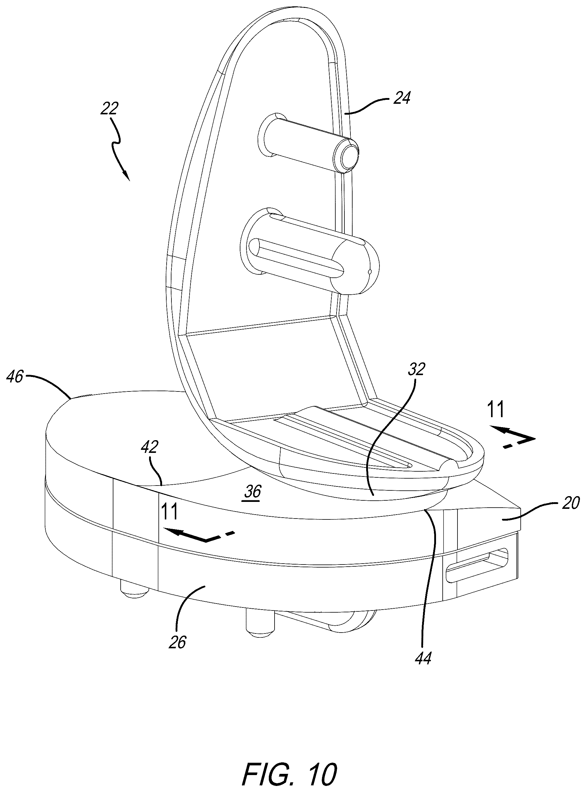 Patent US12318300 Figure 10 – Tibial insert with variable articular surface