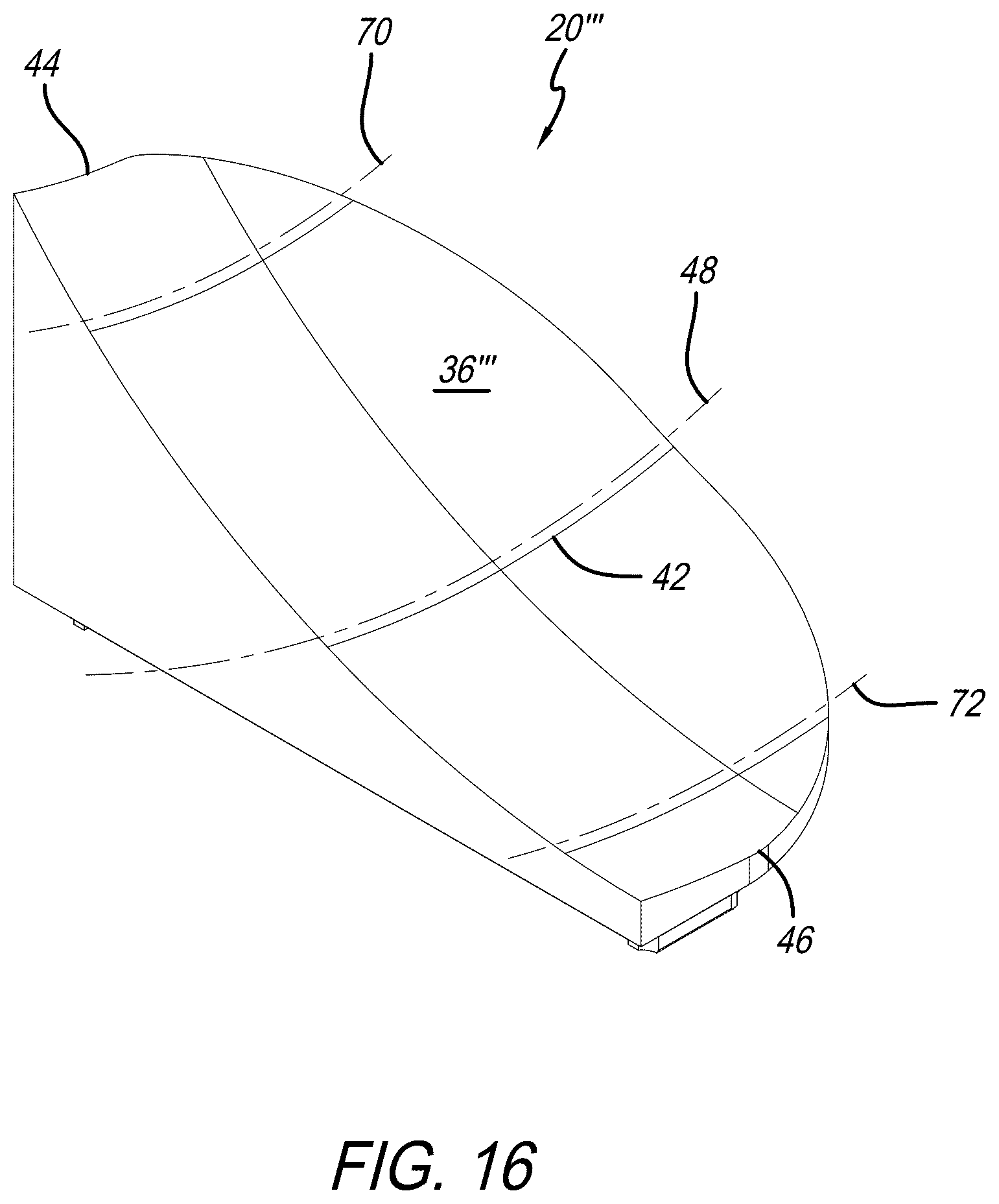 Patent US12318300 Figure 16 – Tibial insert with variable articular surface