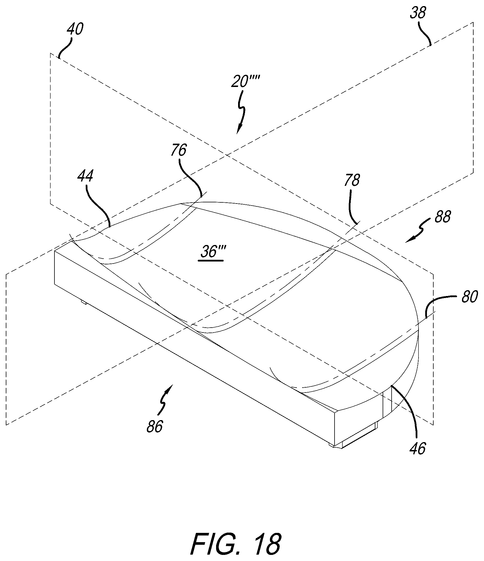 Patent US12318300 Figure 18 – Tibial insert with variable articular surface