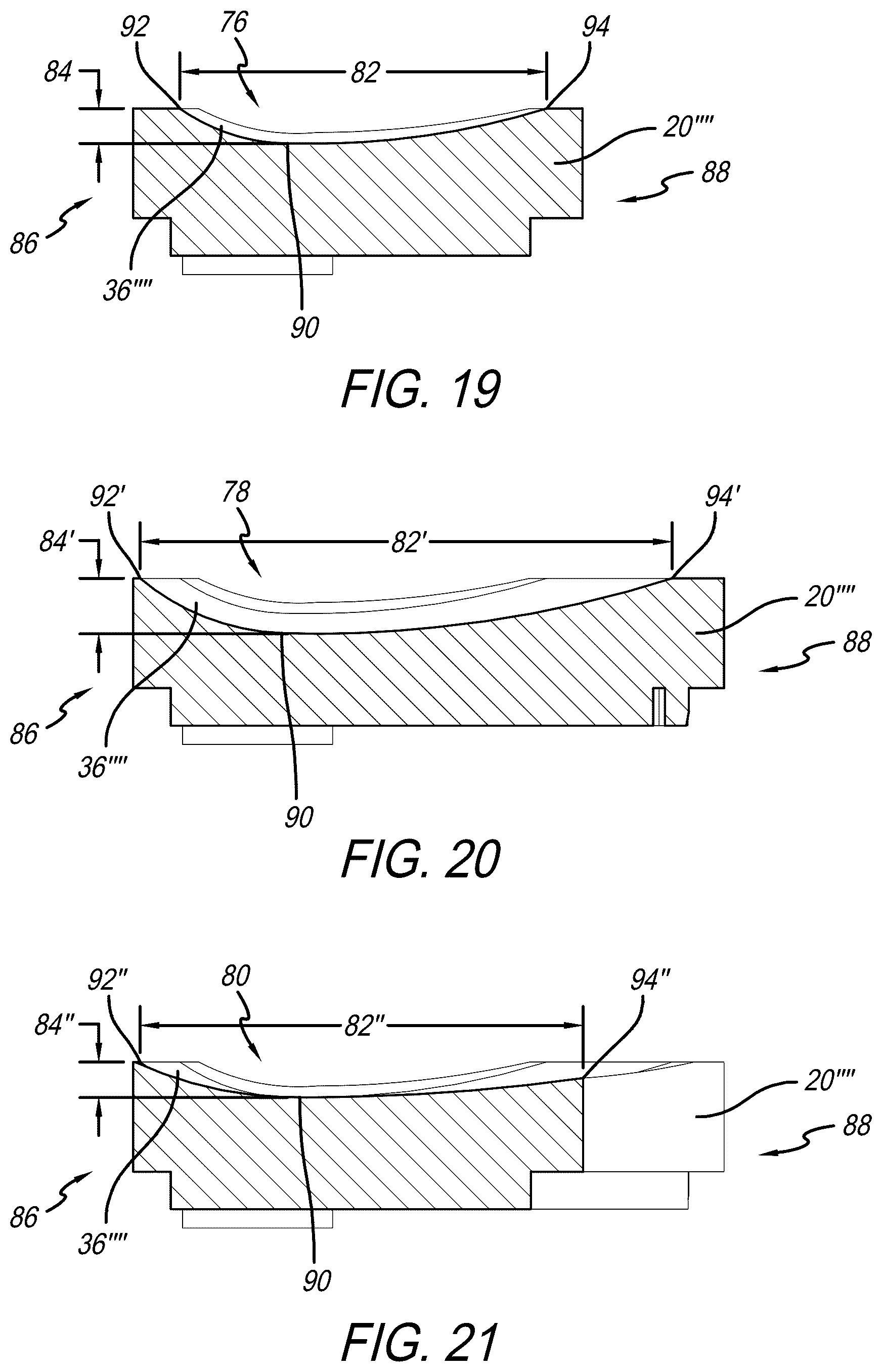 Patent US12318300 Figure 19 – Tibial insert with variable articular surface