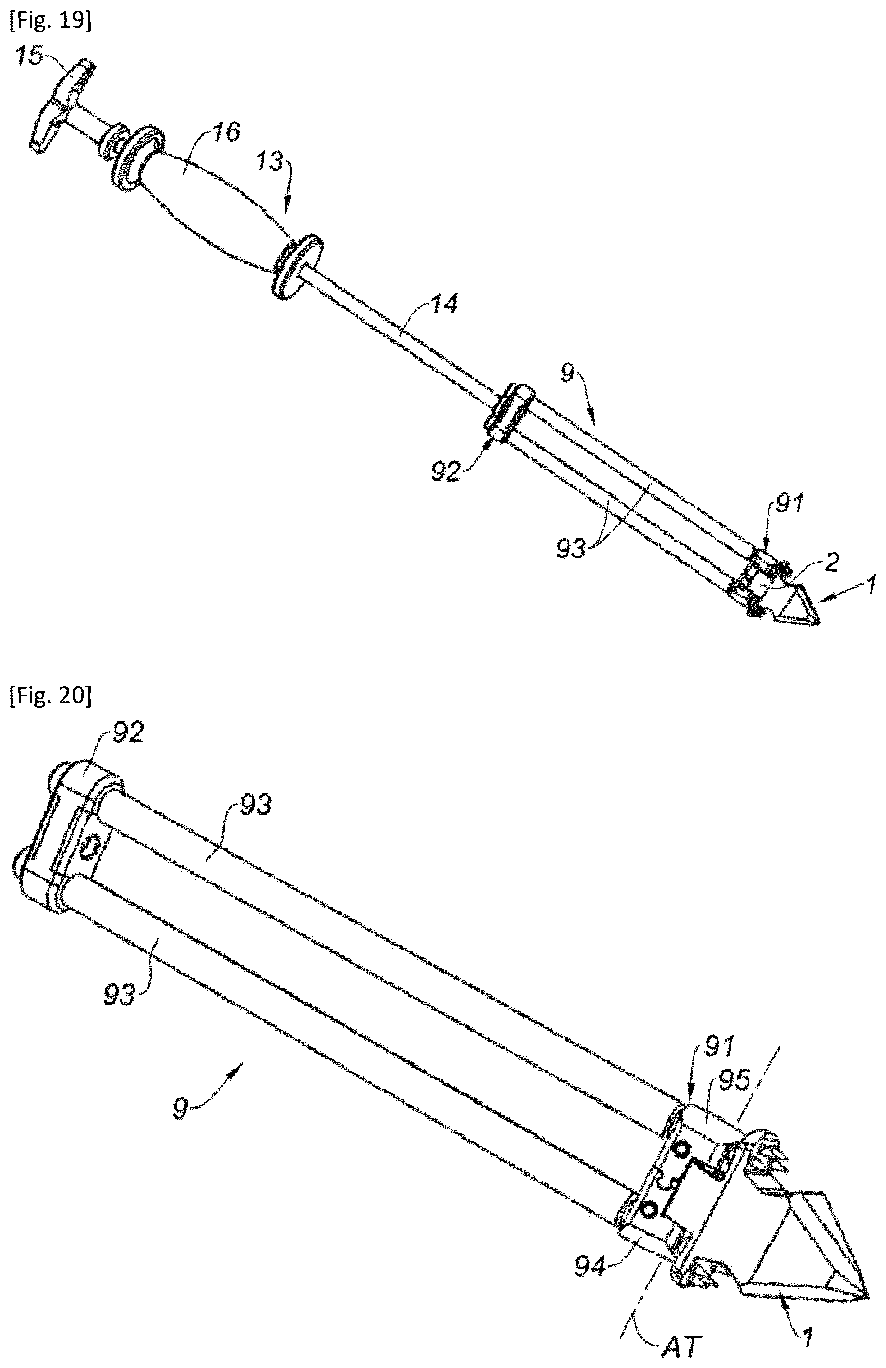 Patent US12318302 Figure 9 – Interspinous implant and associated implantation ancillary