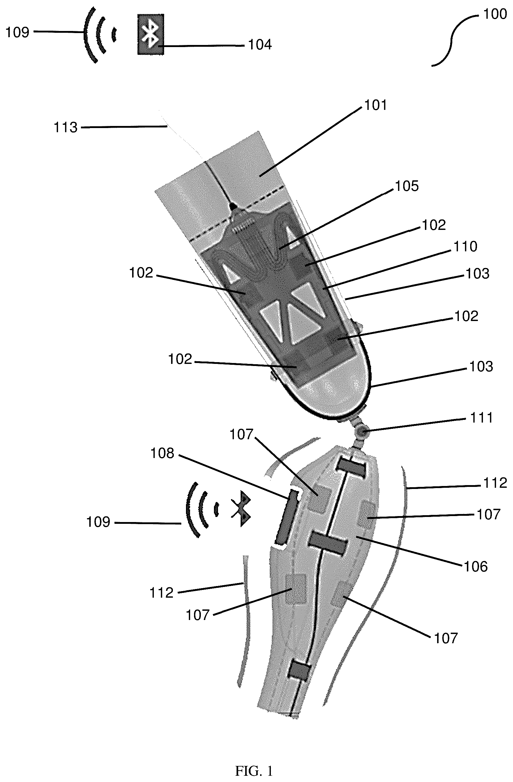 Patent US12318314 Figure 1 – System and methods for residual limbs of amputees