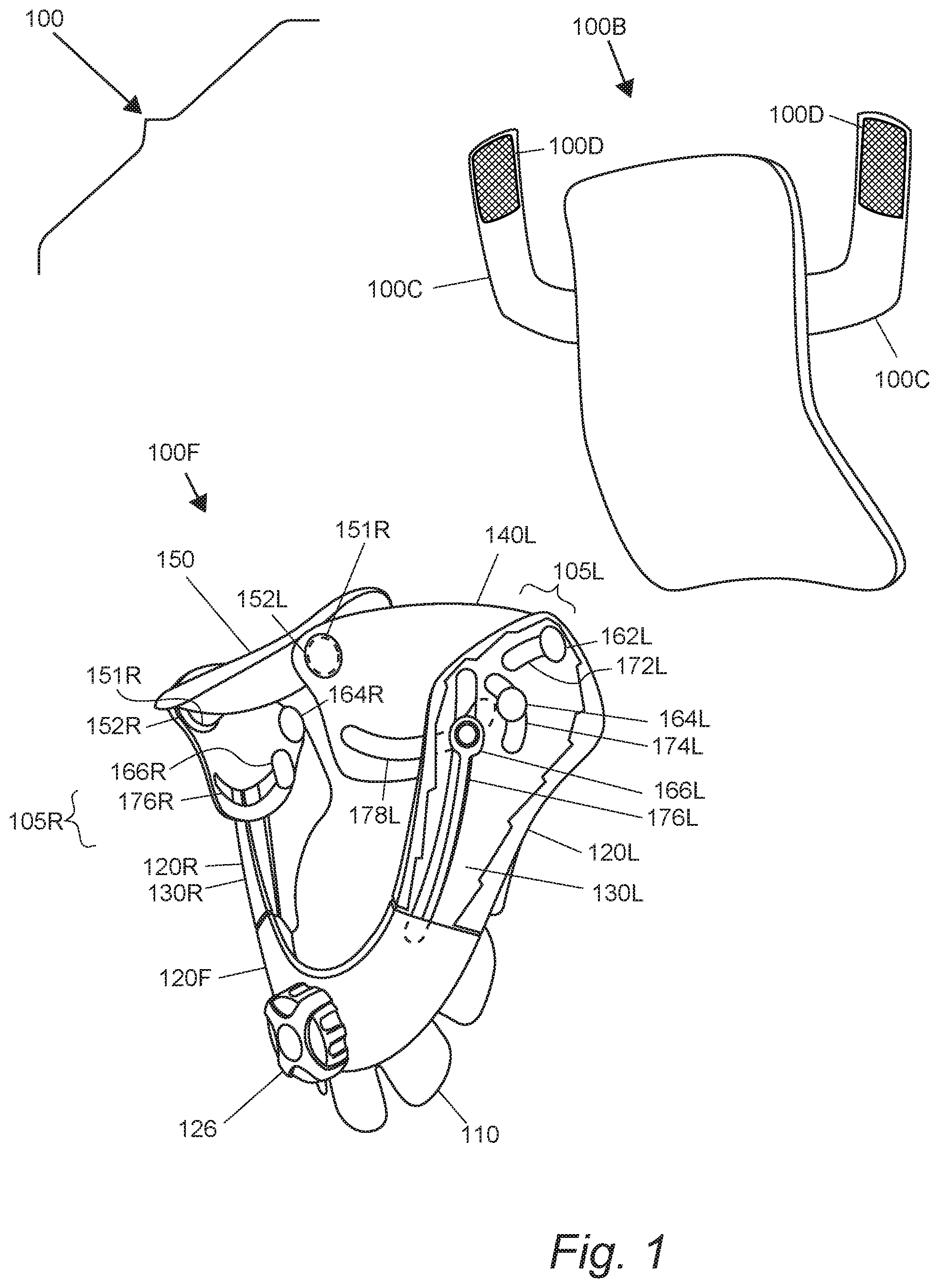 Patent US12318322 Figure 1 – Orthopedic neck brace with sliding pivot chin support