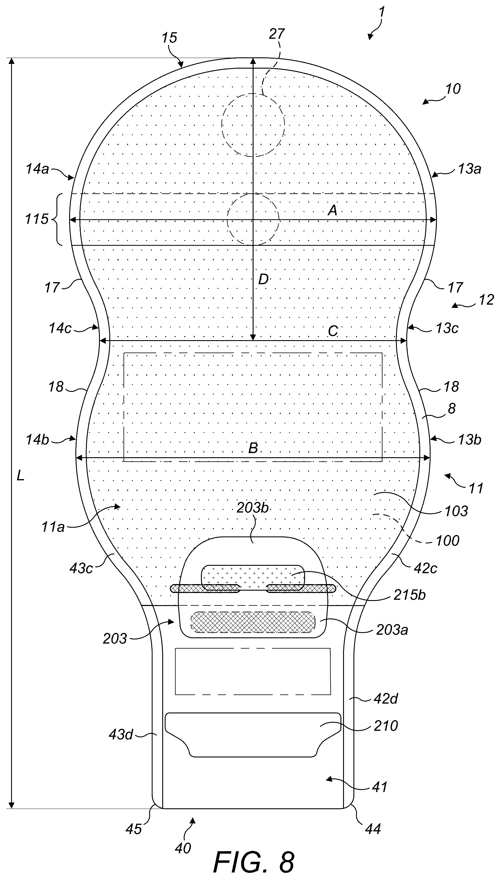 Patent US12318324 Figure 8 – Ostomy appliance