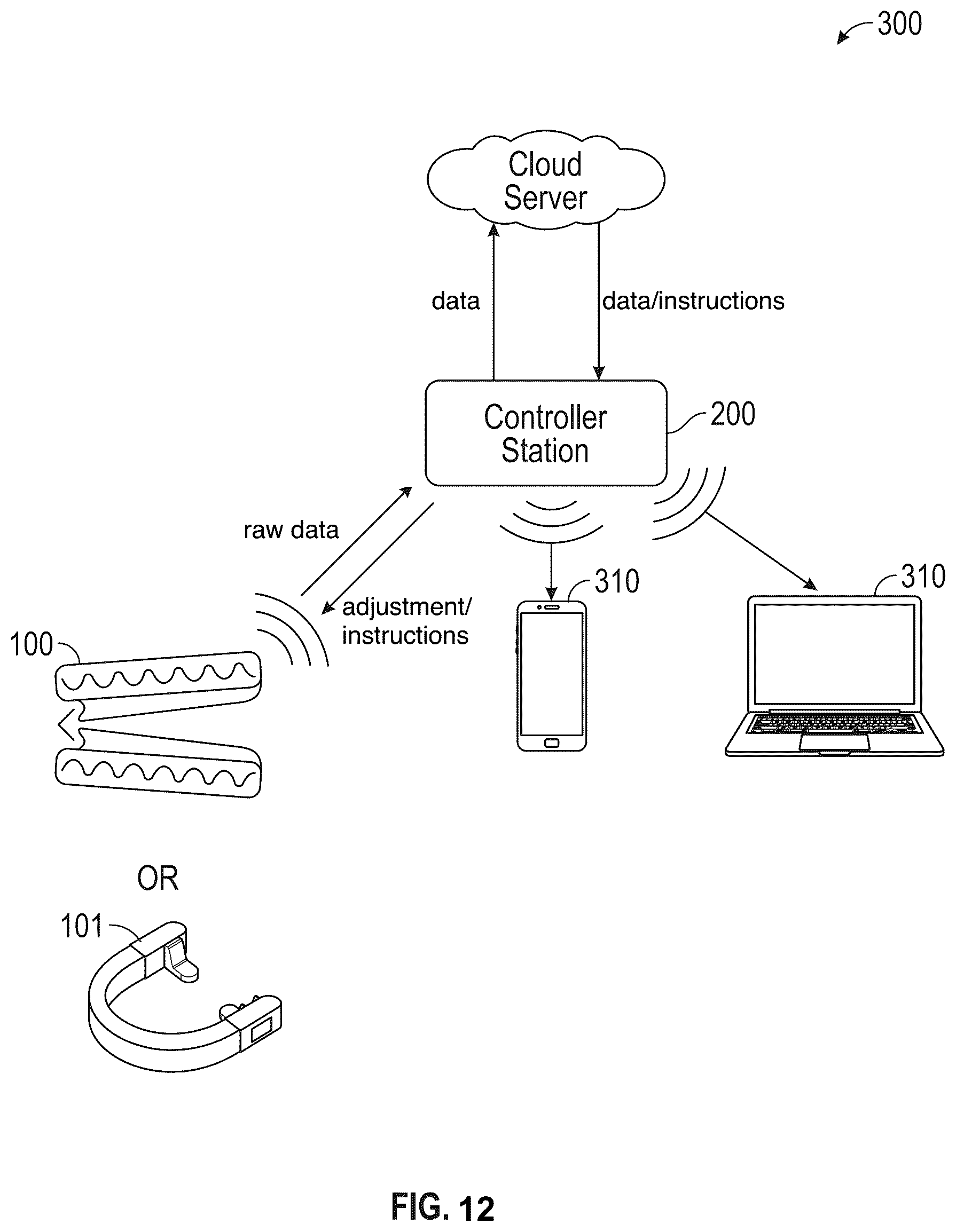 Patent US12318325 Figure 7 – Maxillary and mandibular devices that prevent disengagement therebetween, controller station, and methods of treating and/or diagnosing medical disorders