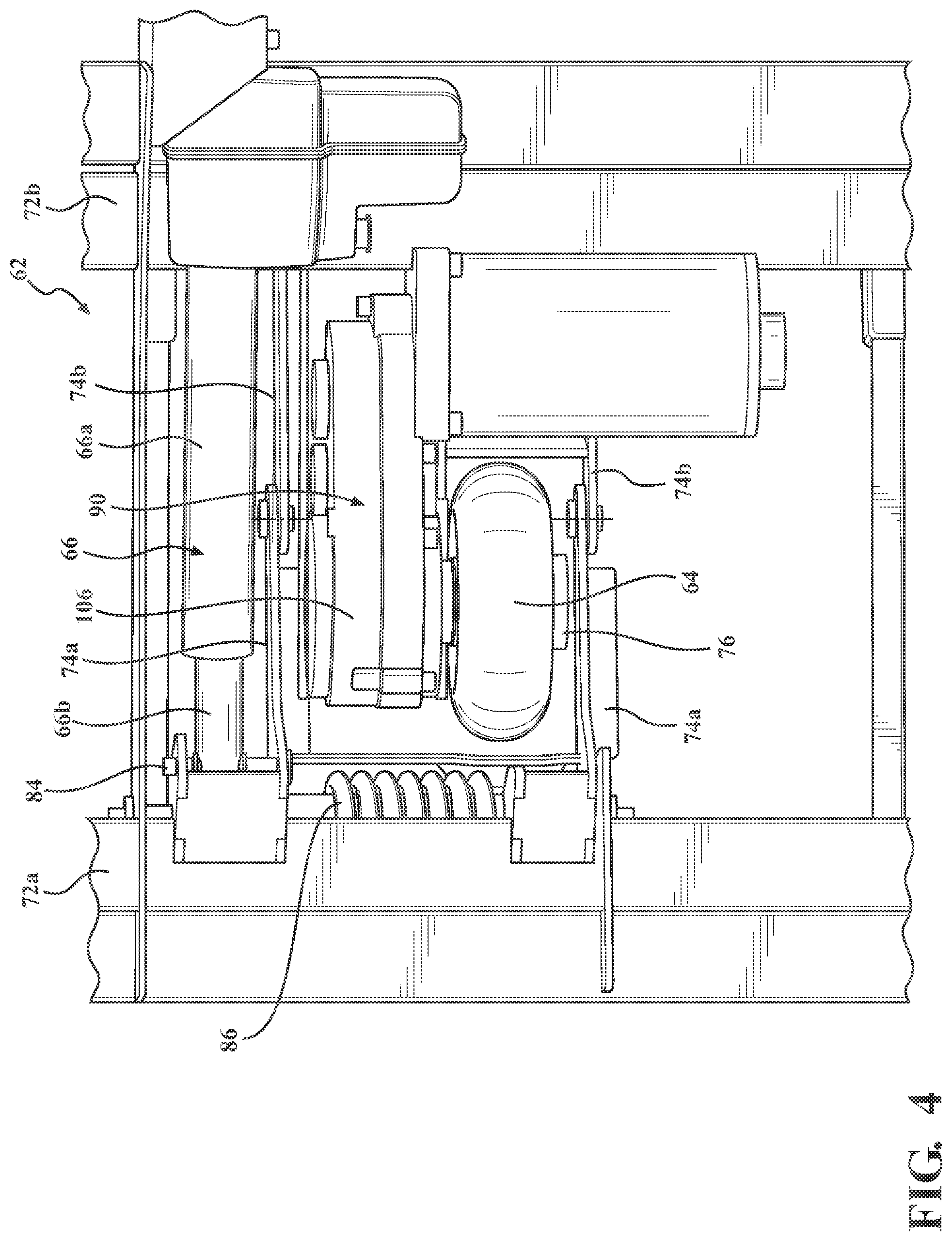 Patent US12318332 Figure 4 – Patient transport apparatus with controlled auxiliary wheel speed