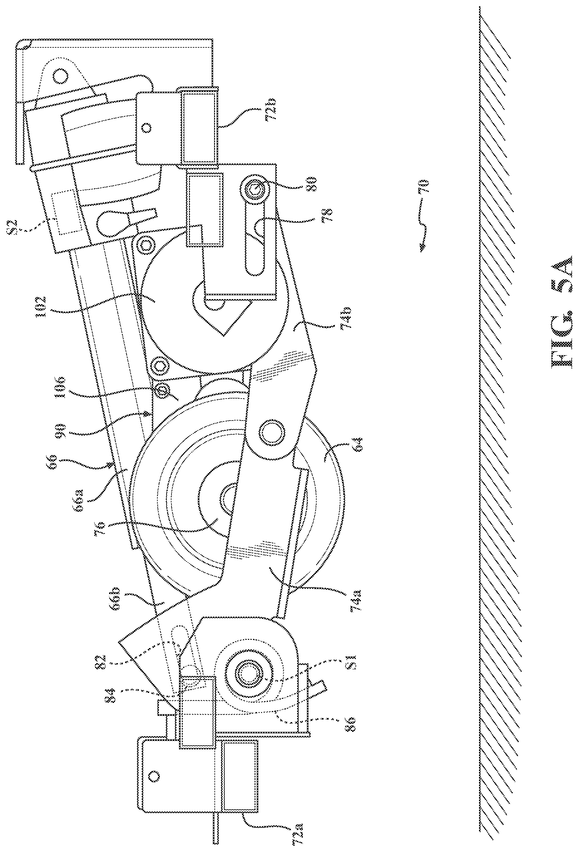 Patent US12318332 Figure 5 – Patient transport apparatus with controlled auxiliary wheel speed