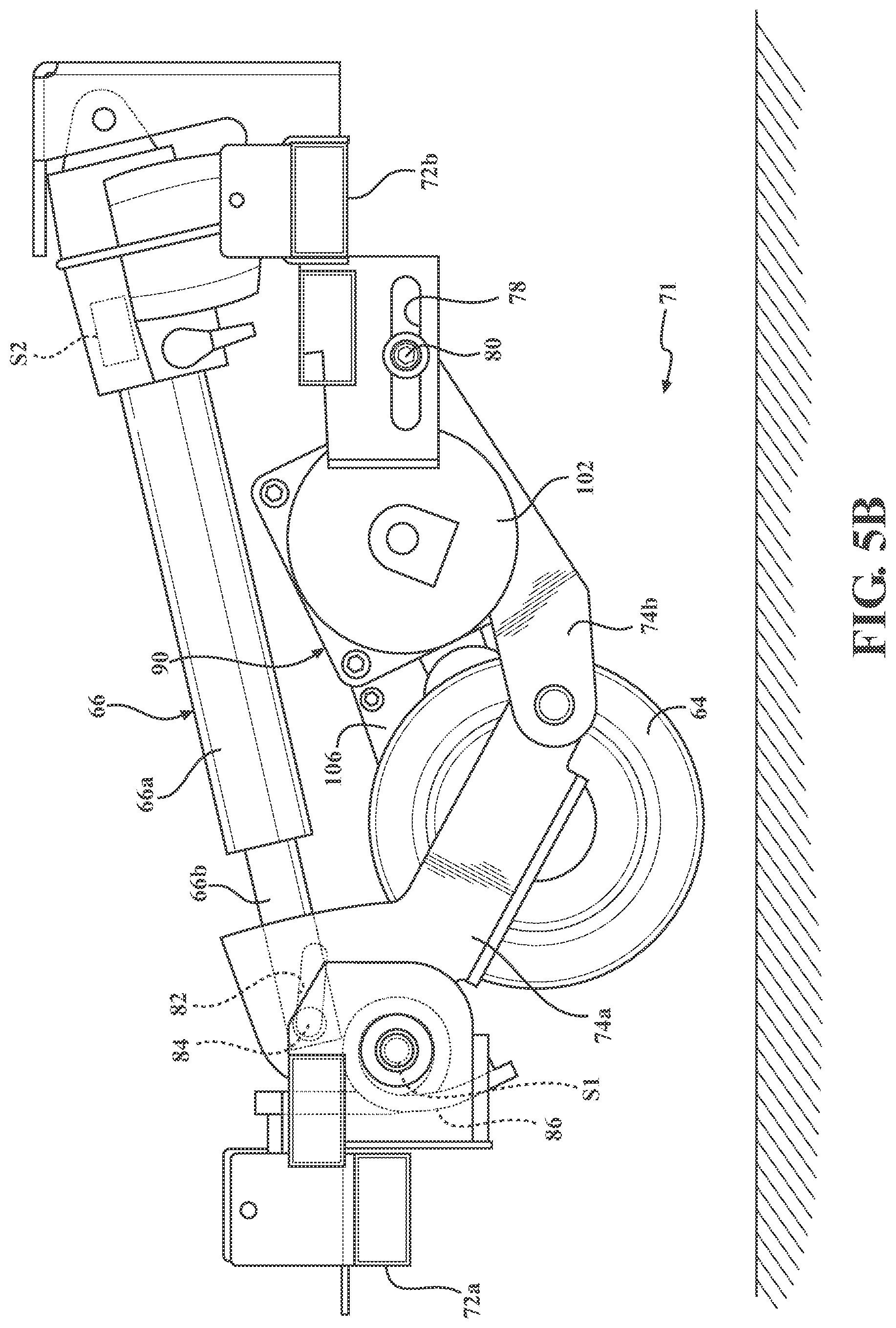 Patent US12318332 Figure 6 – Patient transport apparatus with controlled auxiliary wheel speed