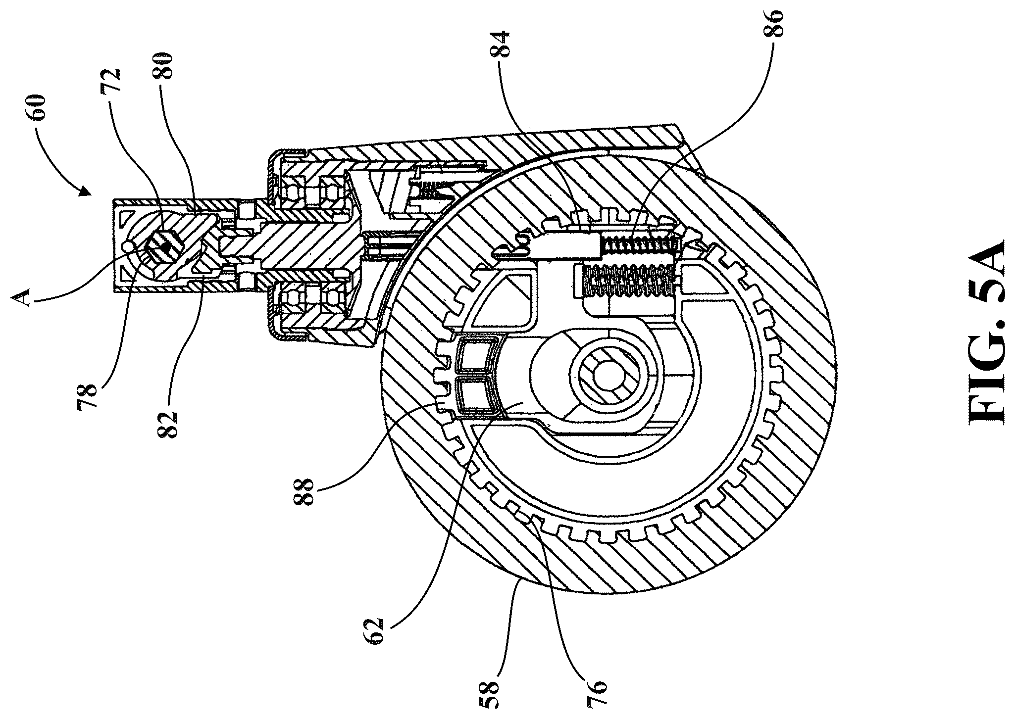 Patent US12318337 Figure 5 – Patient transport apparatus with electro-mechanical braking system